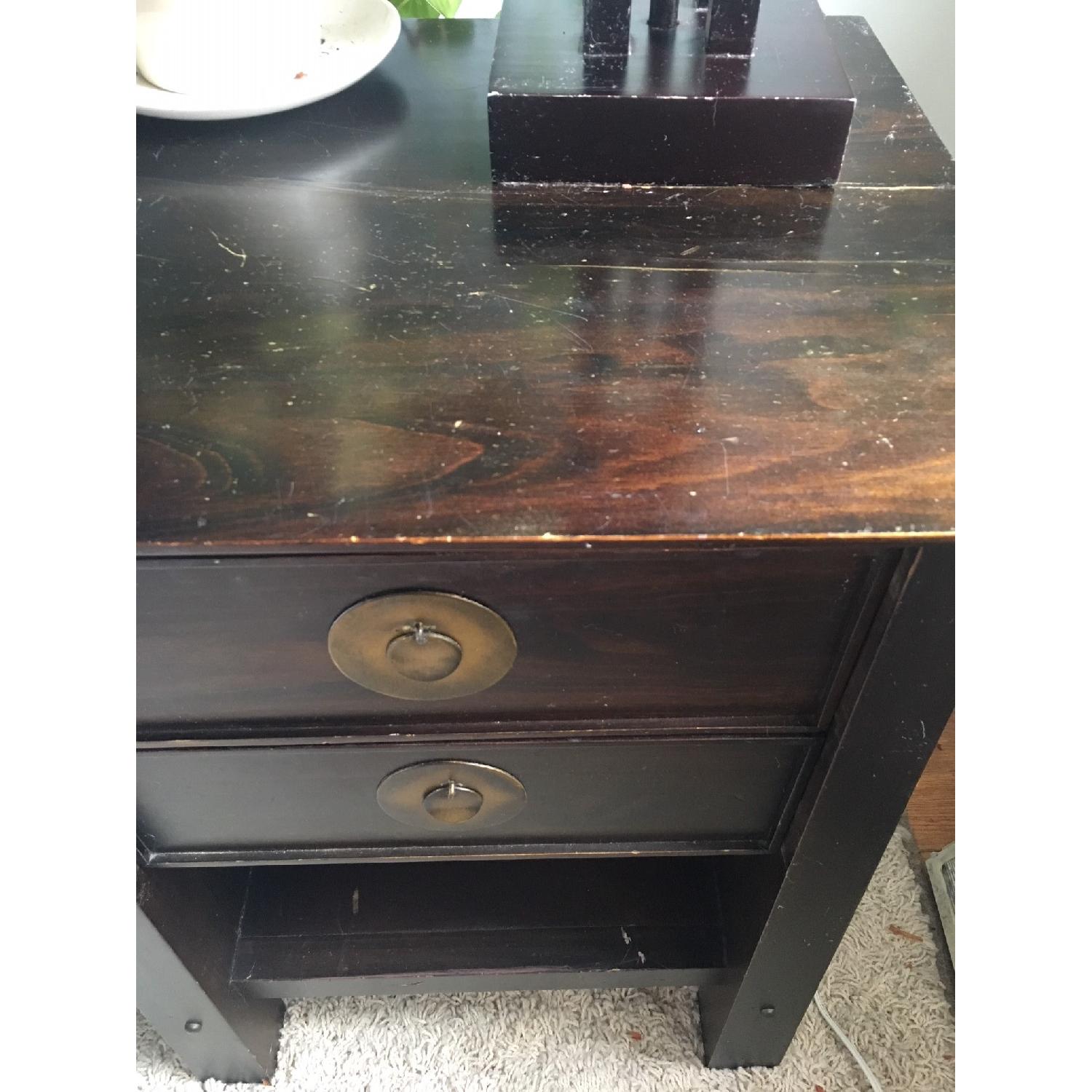 Pier 1 Shanghai Distressed Espresso Wood Nightstand - image-2