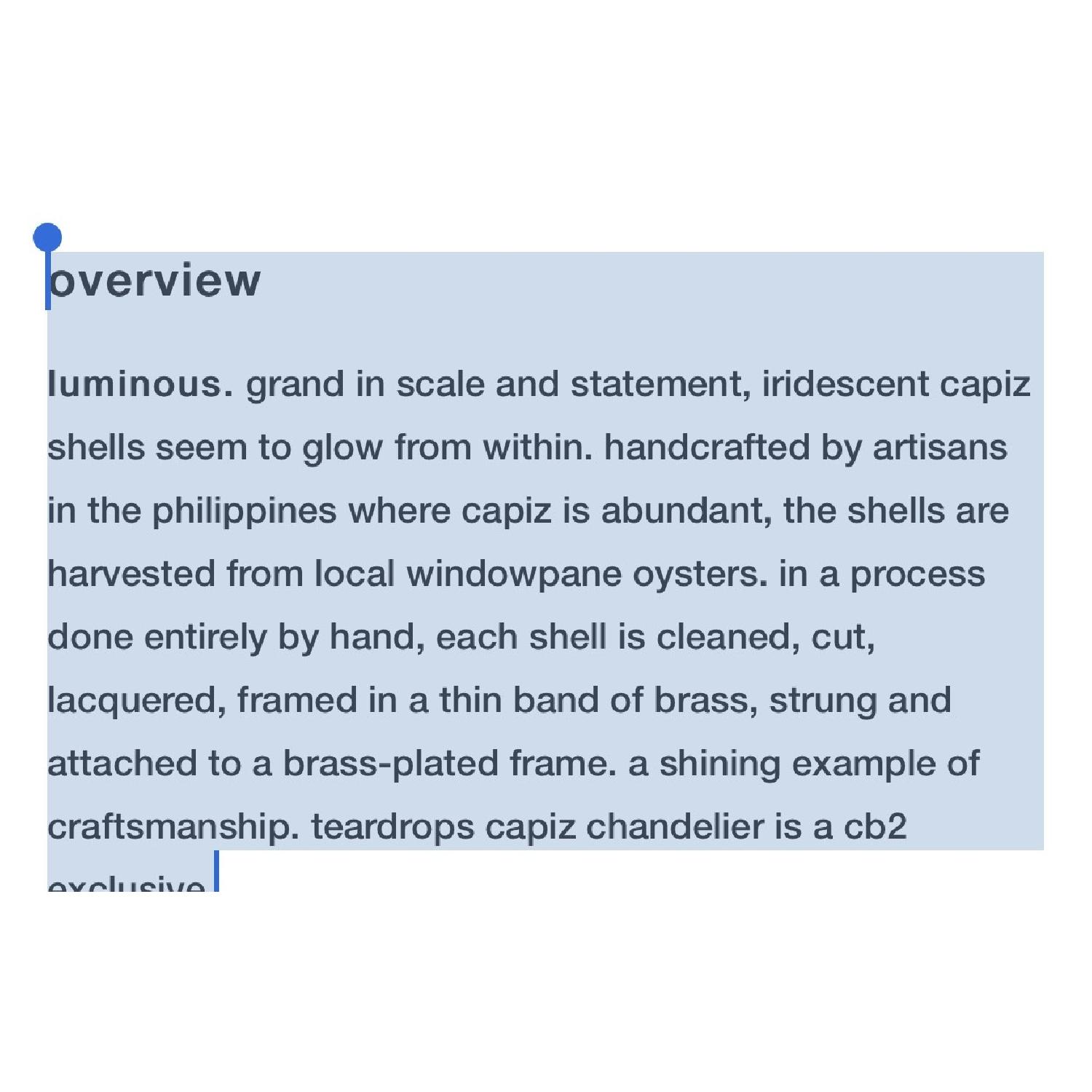 CB2 Teardrops Capiz Chandelier - image-13