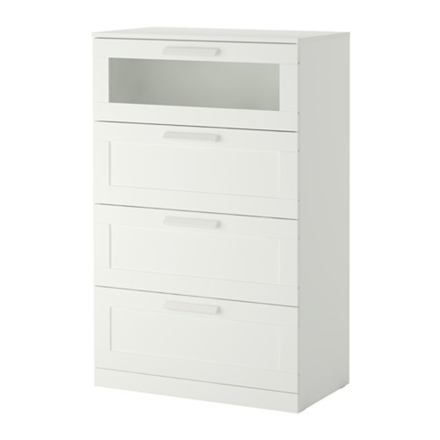 Ikea Brimnes 4-Drawer Dresser in White Frosted Glass - image-0