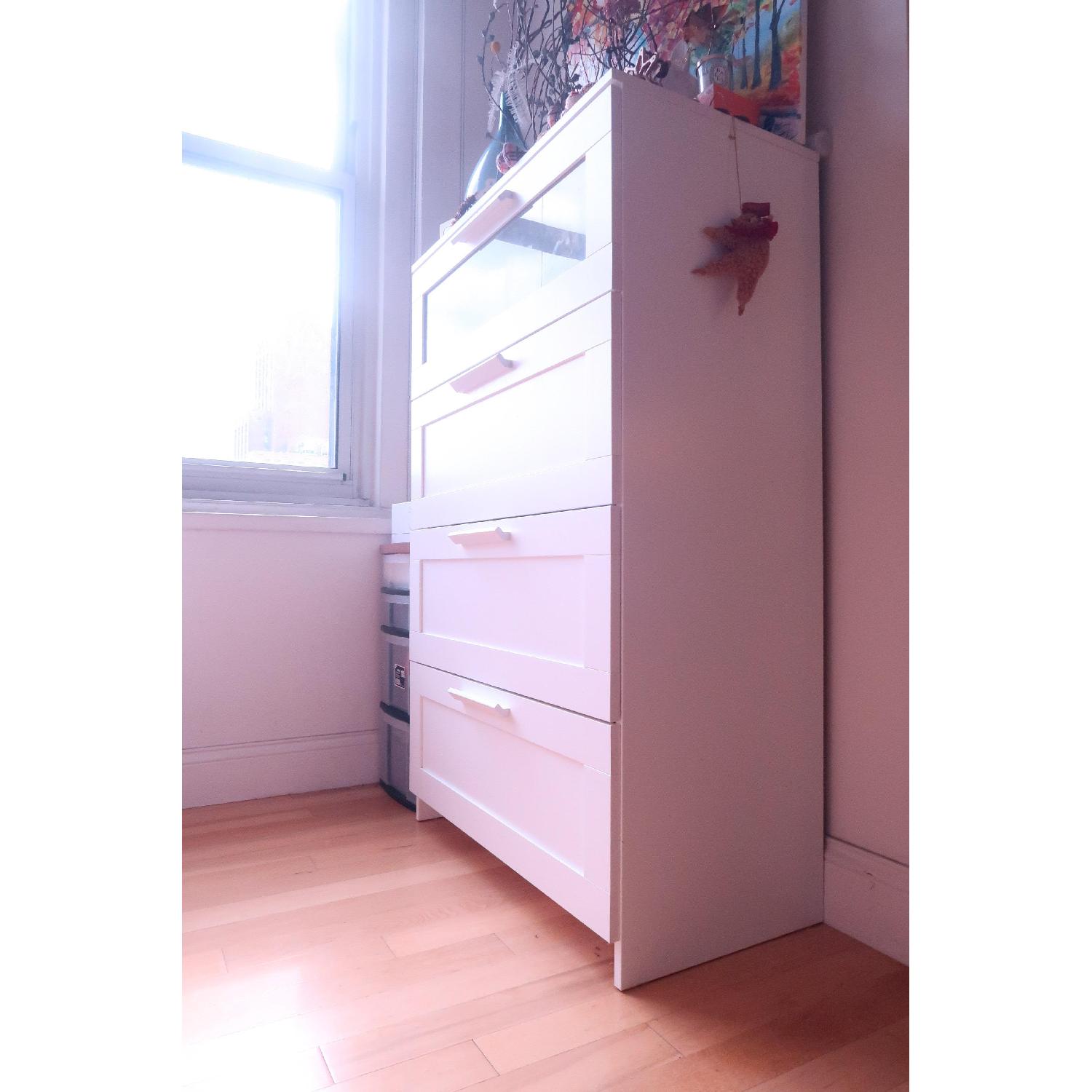 Ikea Brimnes 4-Drawer Dresser in White Frosted Glass - image-2