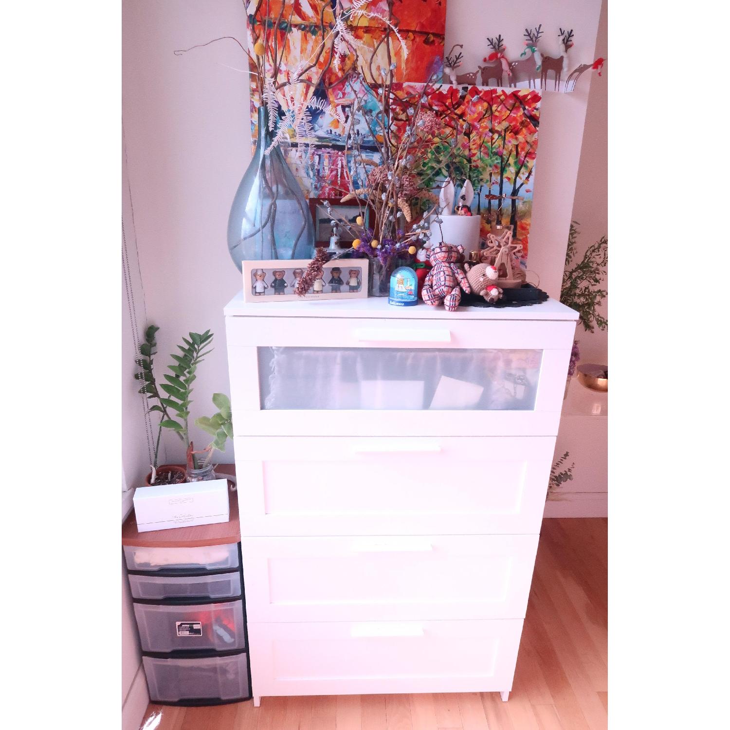 Ikea Brimnes 4 Drawer Dresser In White Frosted Glass Aptdeco