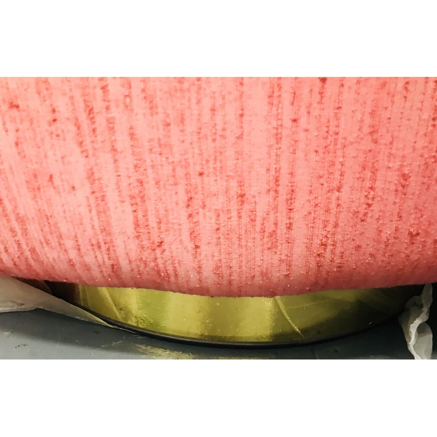 Vintage Milo Baughman Mid Century Pink Tufted Swivel Chair - image-10