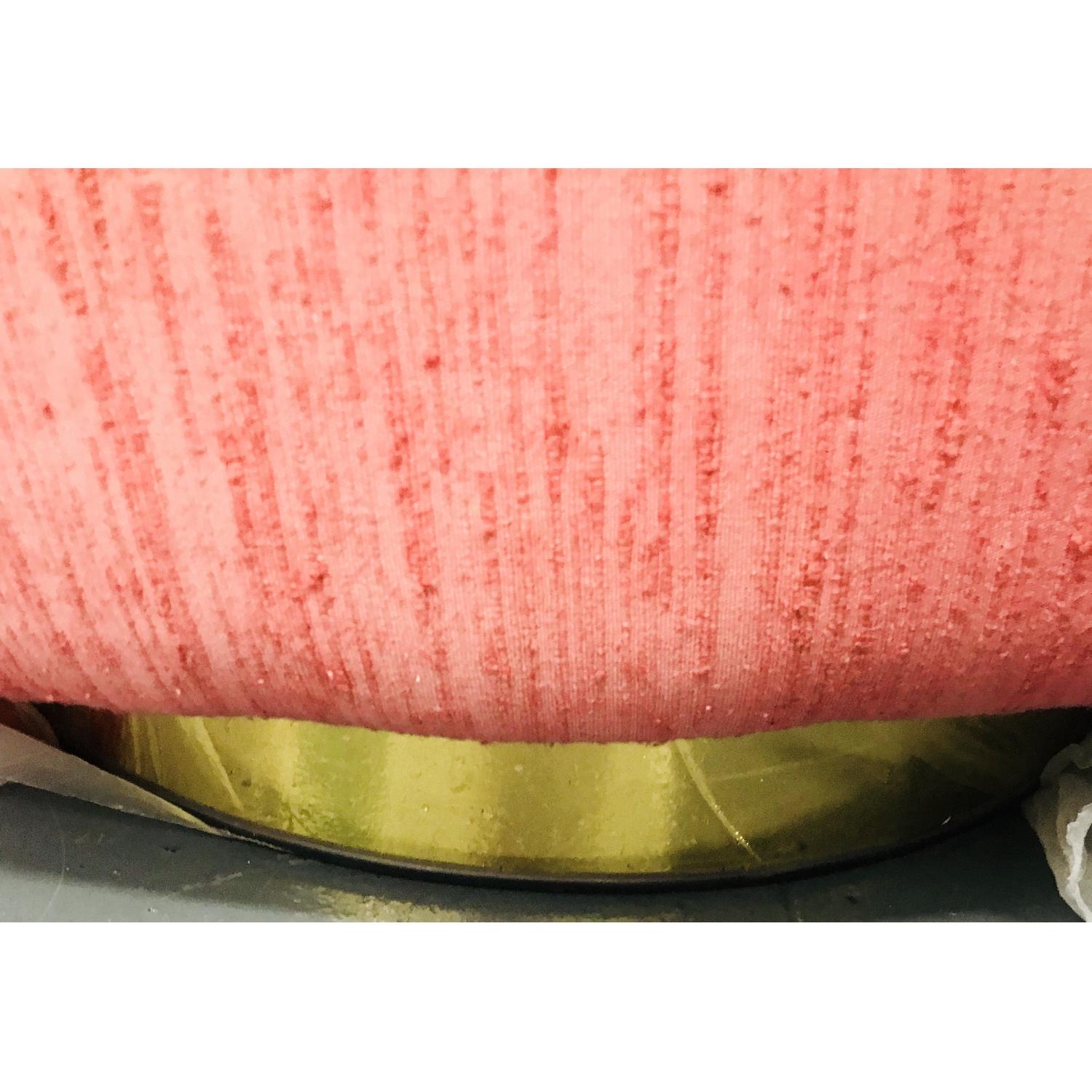 Vintage Milo Baughman Mid Century Pink Tufted Swivel Chair - image-12