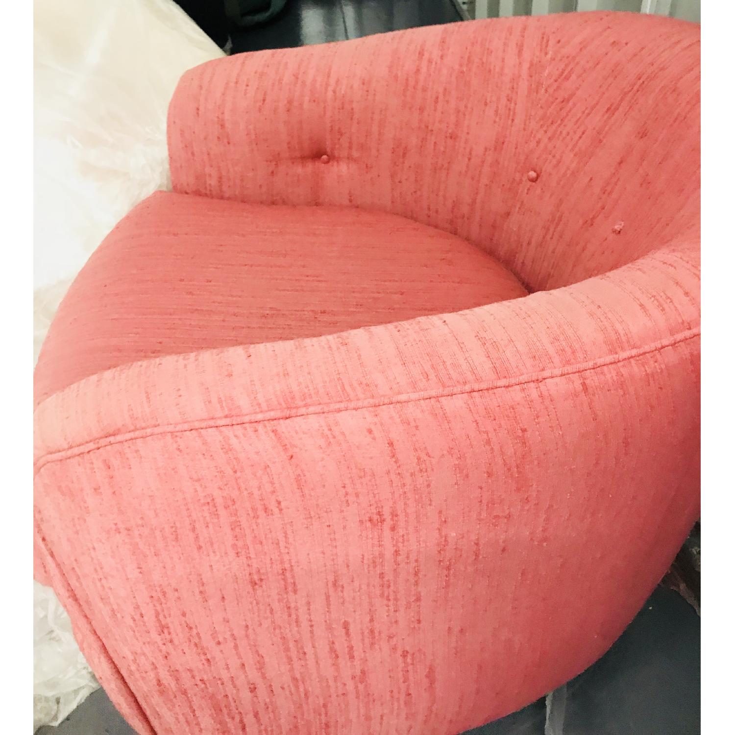 Vintage Milo Baughman Mid Century Pink Tufted Swivel Chair - image-18