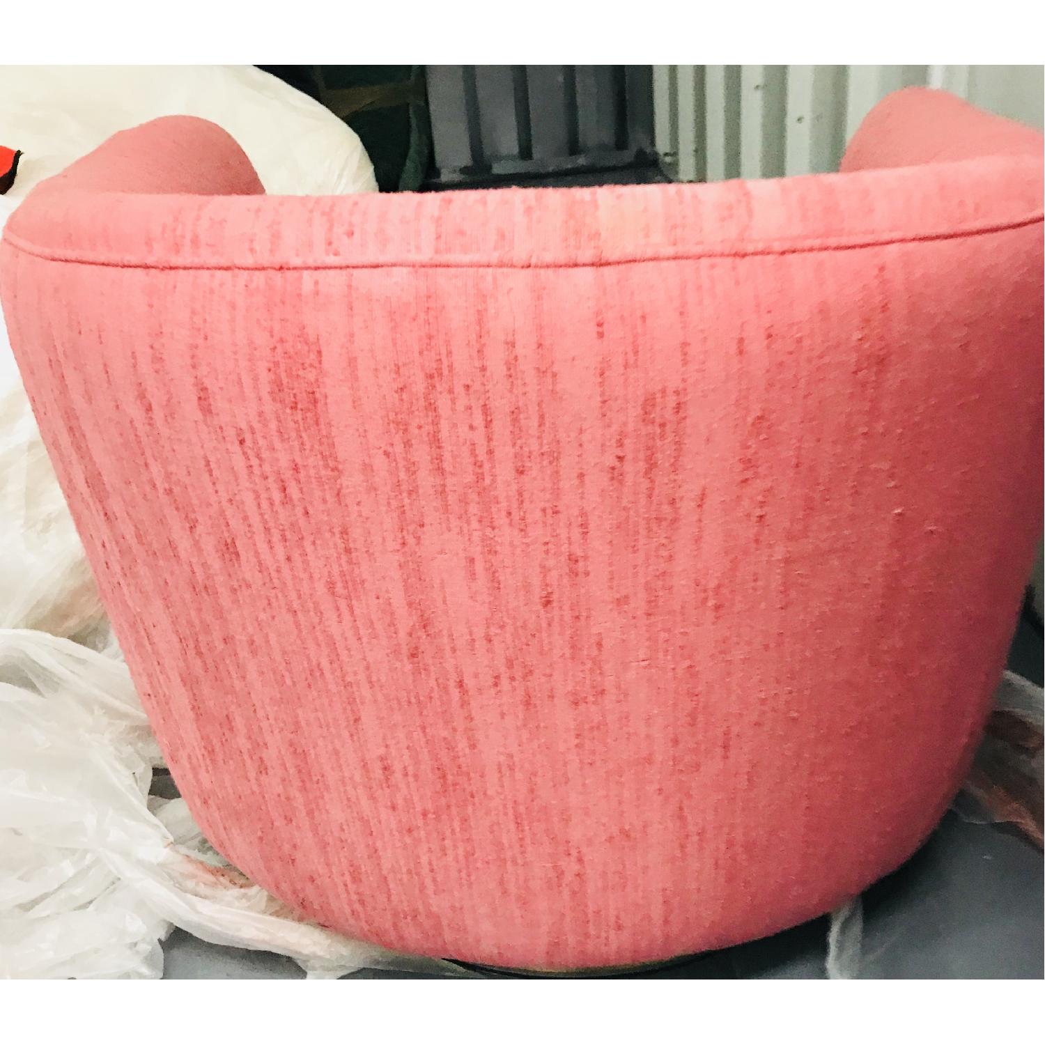 Vintage Milo Baughman Mid Century Pink Tufted Swivel Chair - image-19