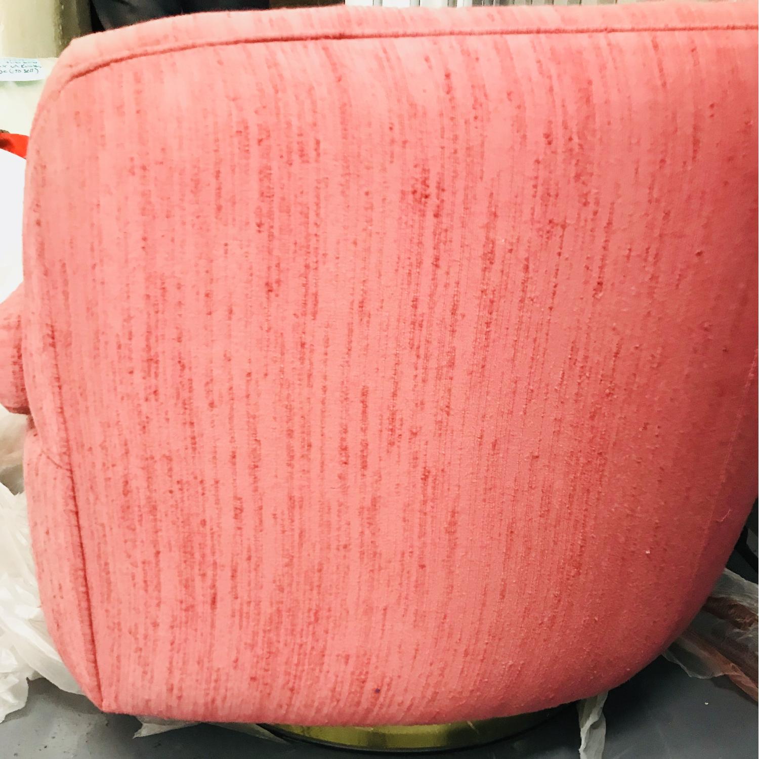 Vintage Milo Baughman Mid Century Pink Tufted Swivel Chair - image-20