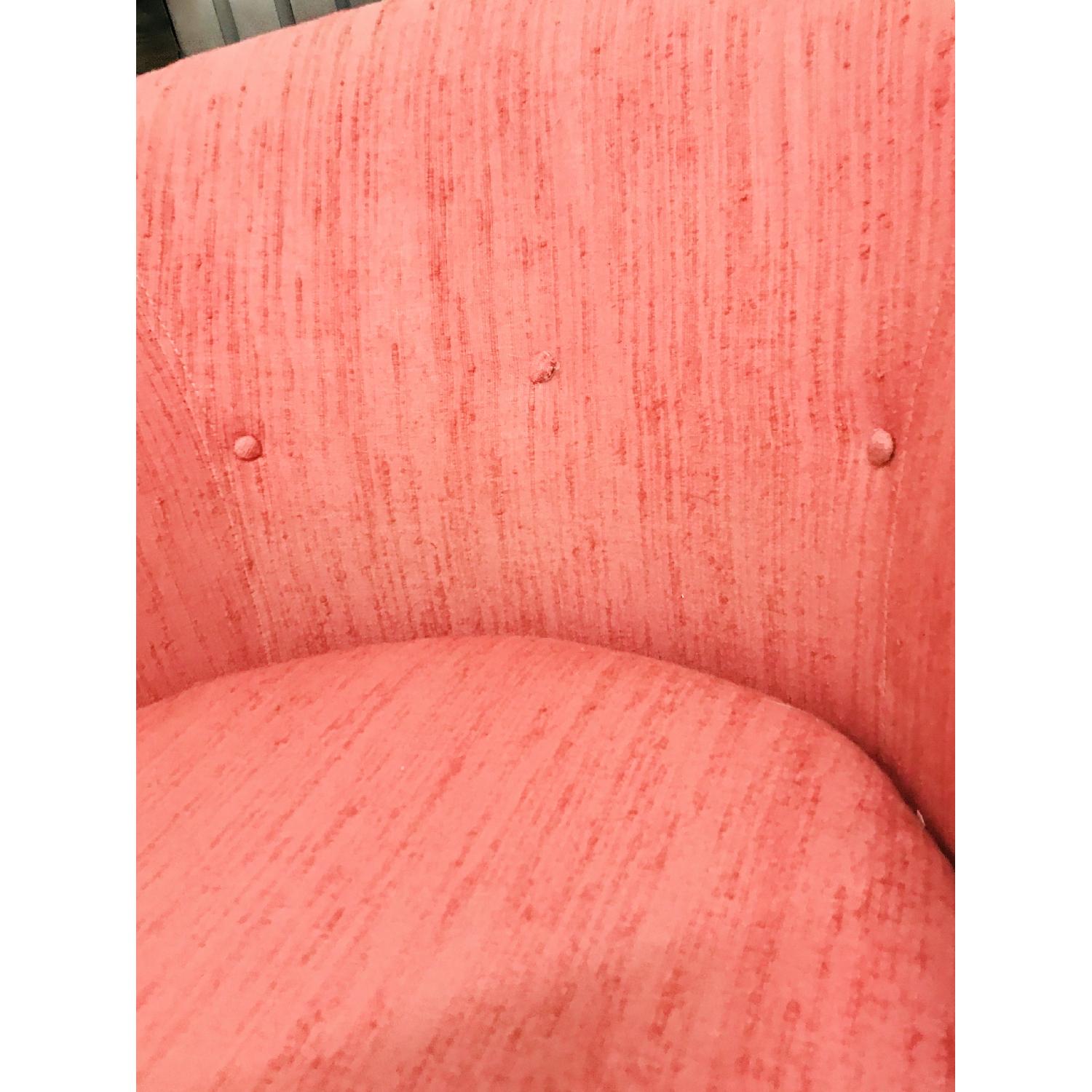 Vintage Milo Baughman Mid Century Pink Tufted Swivel Chair - image-21