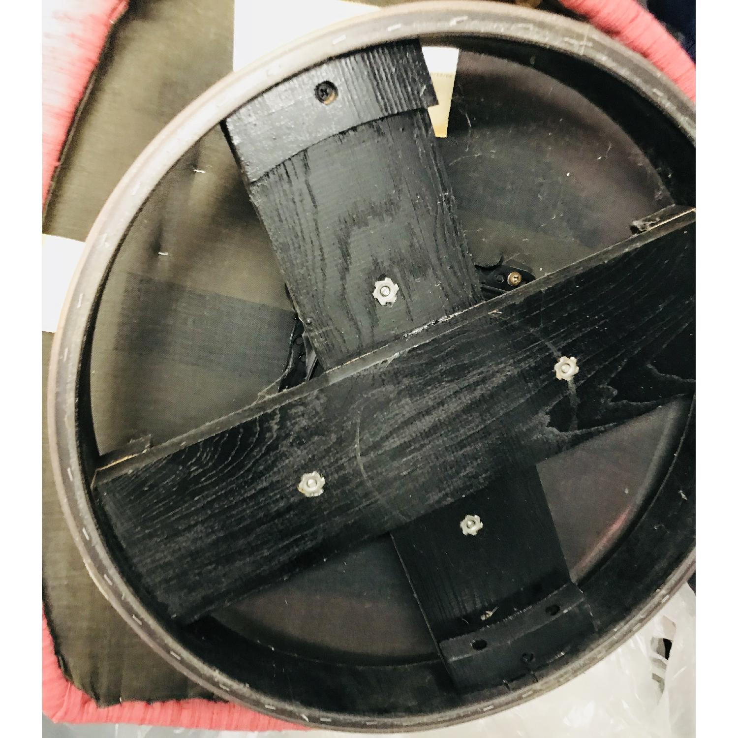 Vintage Milo Baughman Mid Century Pink Tufted Swivel Chair - image-27