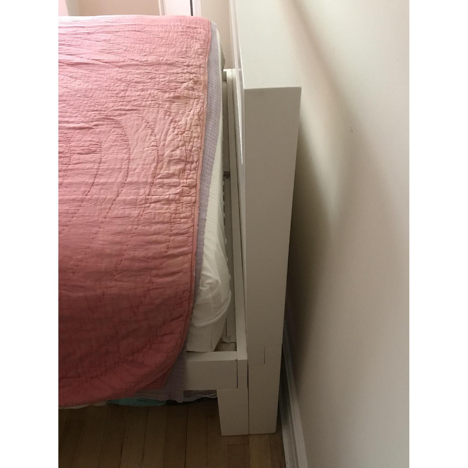 West Elm Wood Bed Frame w/ Low Wood Cutout Headboard - image-3