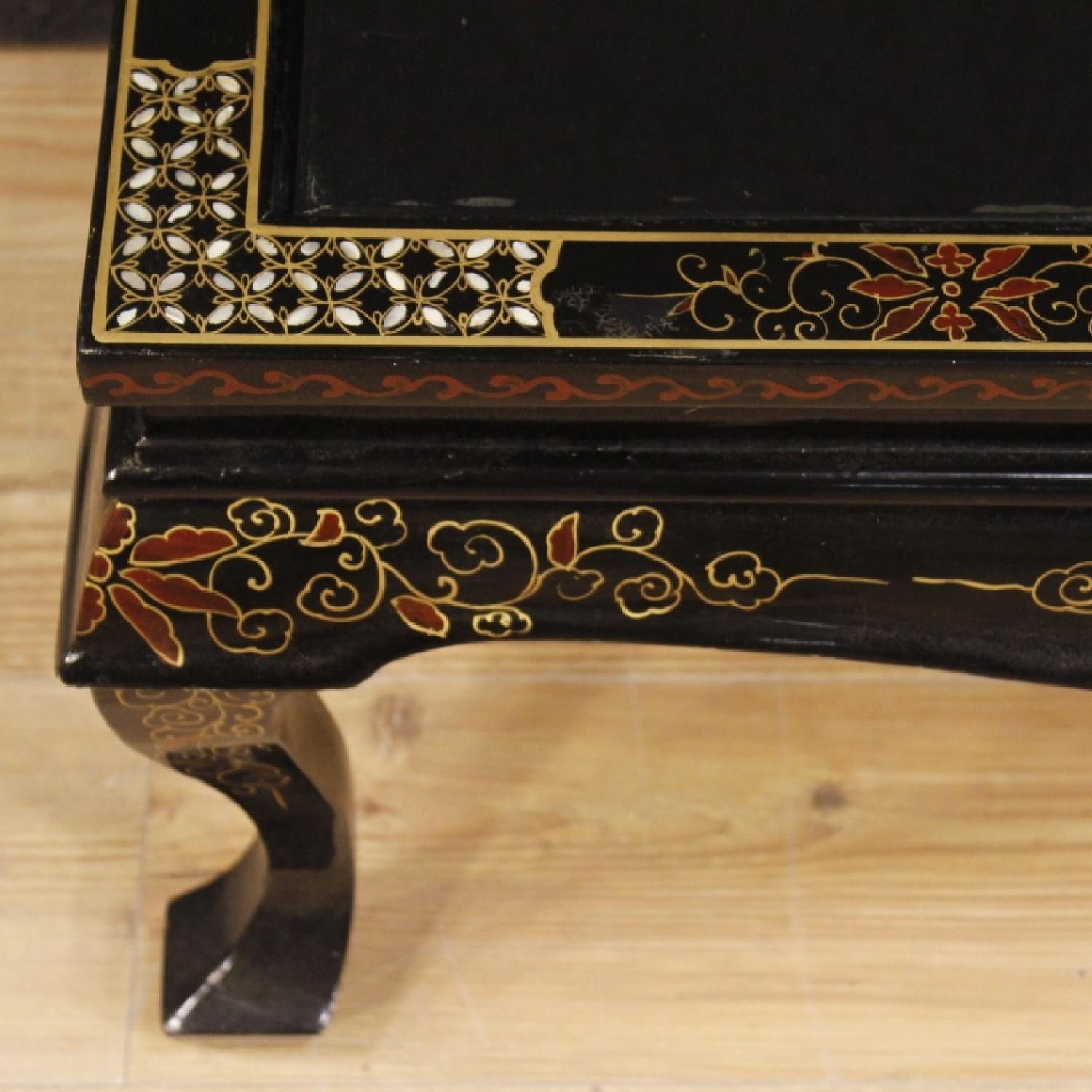 French Coffee Table in Lacquered Gilt Painted Chinoiserie - image-2