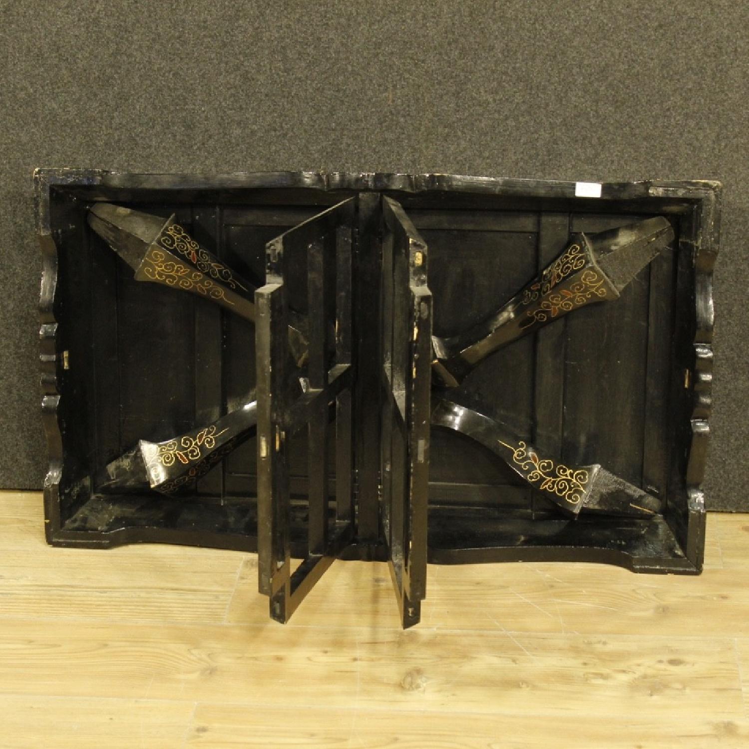 French Coffee Table in Lacquered Gilt Painted Chinoiserie - image-7