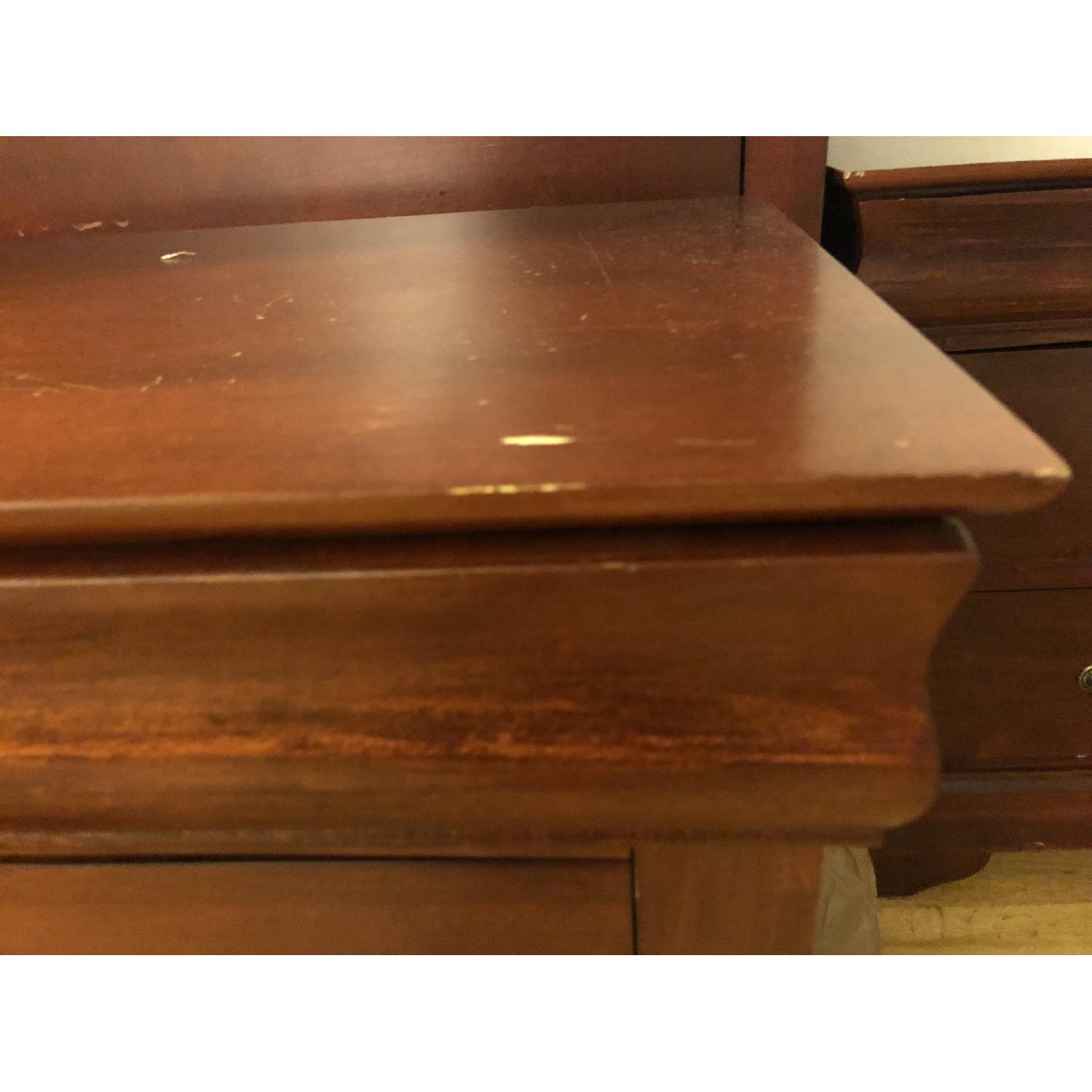 Wood Dark Cherry 3-Drawer Nightstand - image-6