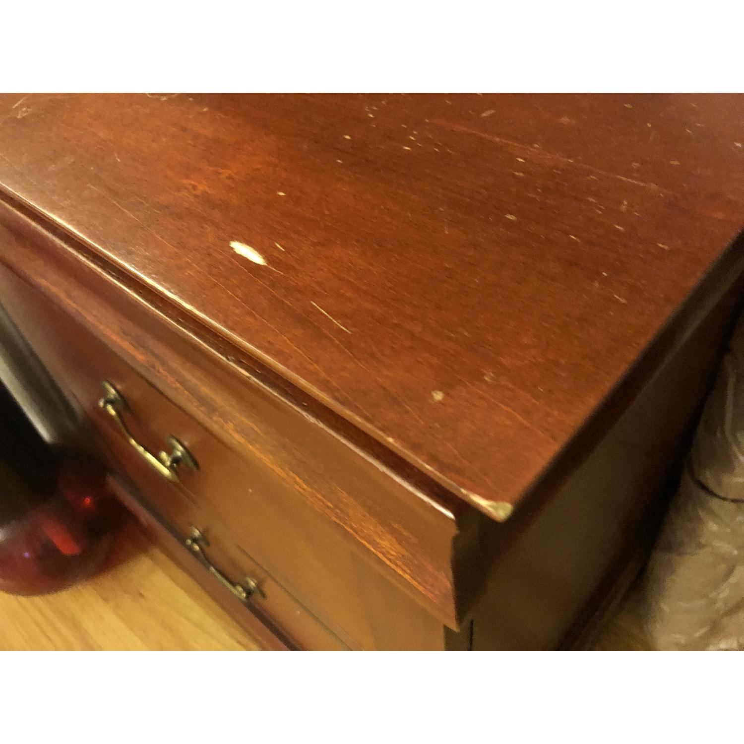 Wood Dark Cherry 3-Drawer Nightstand - image-8