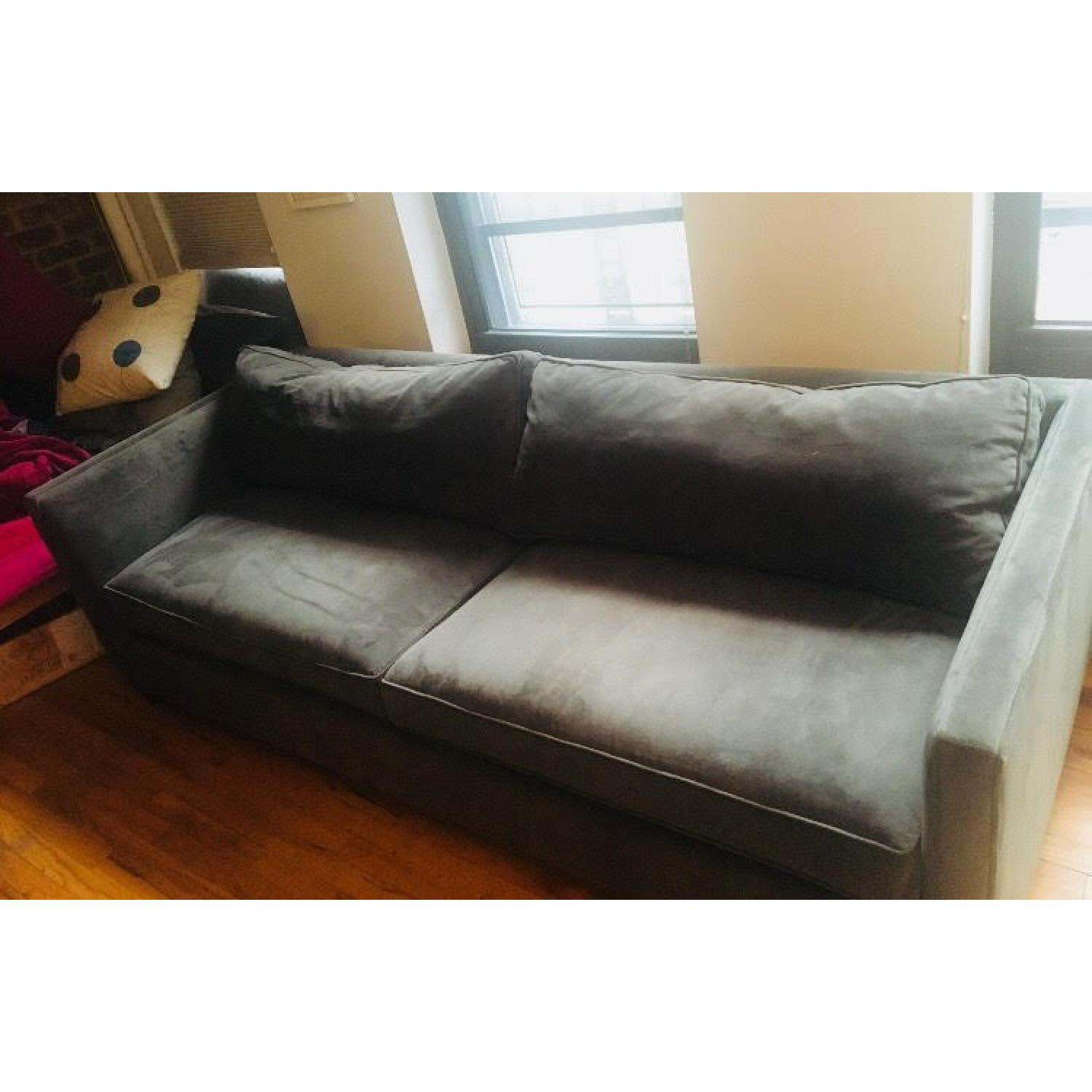 Crate & Barrel Modern Velvet Sofa - image-1