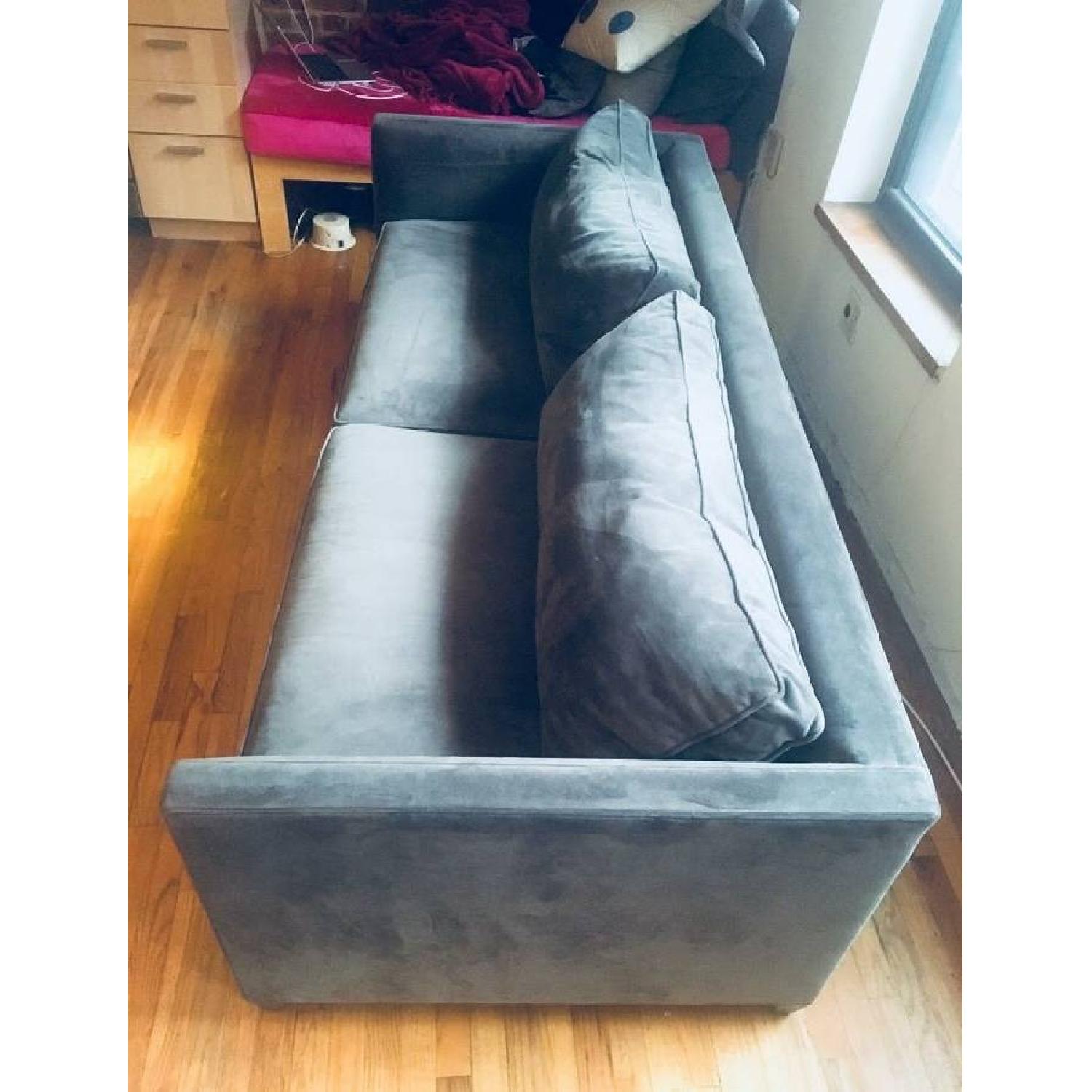 Crate & Barrel Modern Velvet Sofa - image-2