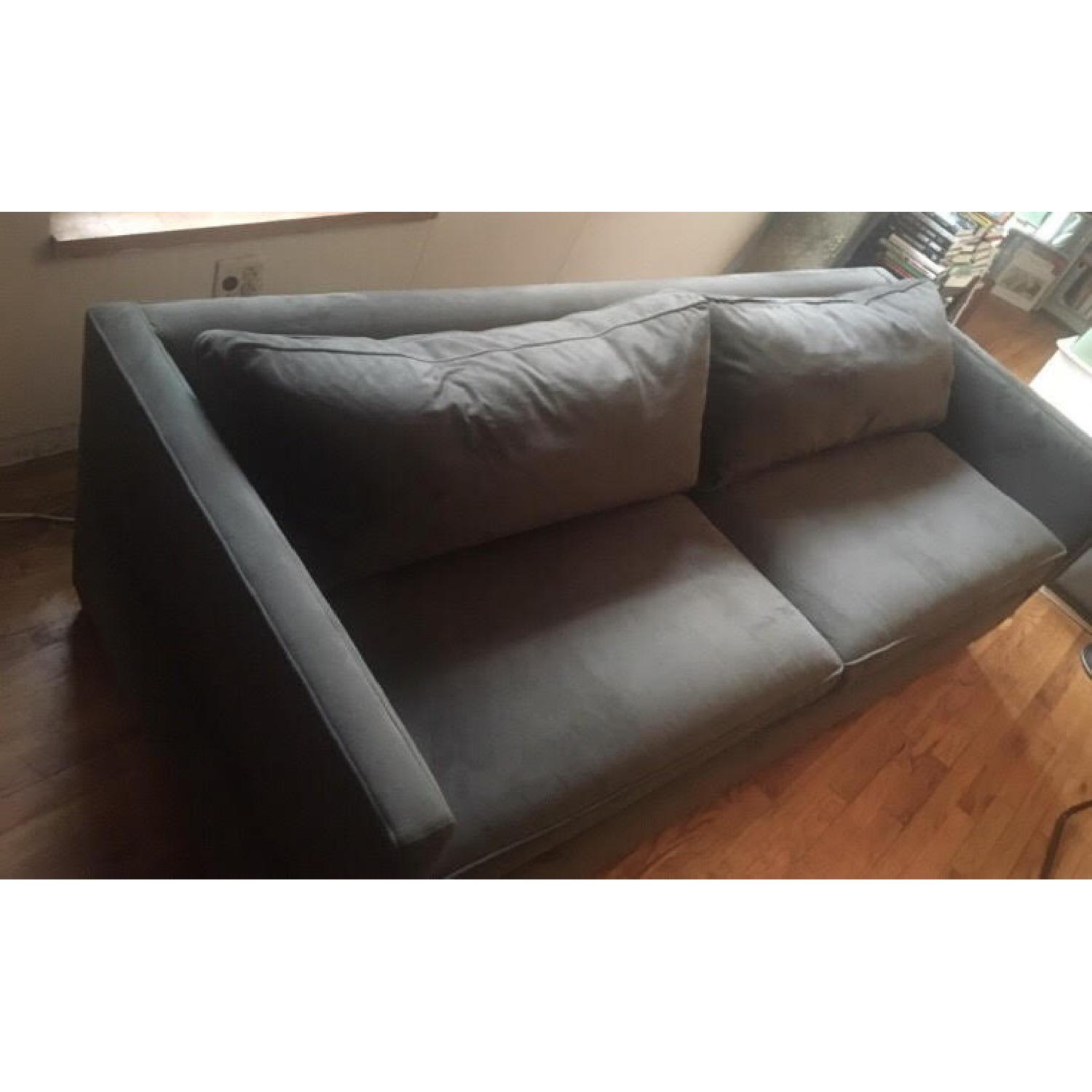 Crate & Barrel Modern Velvet Sofa - image-3