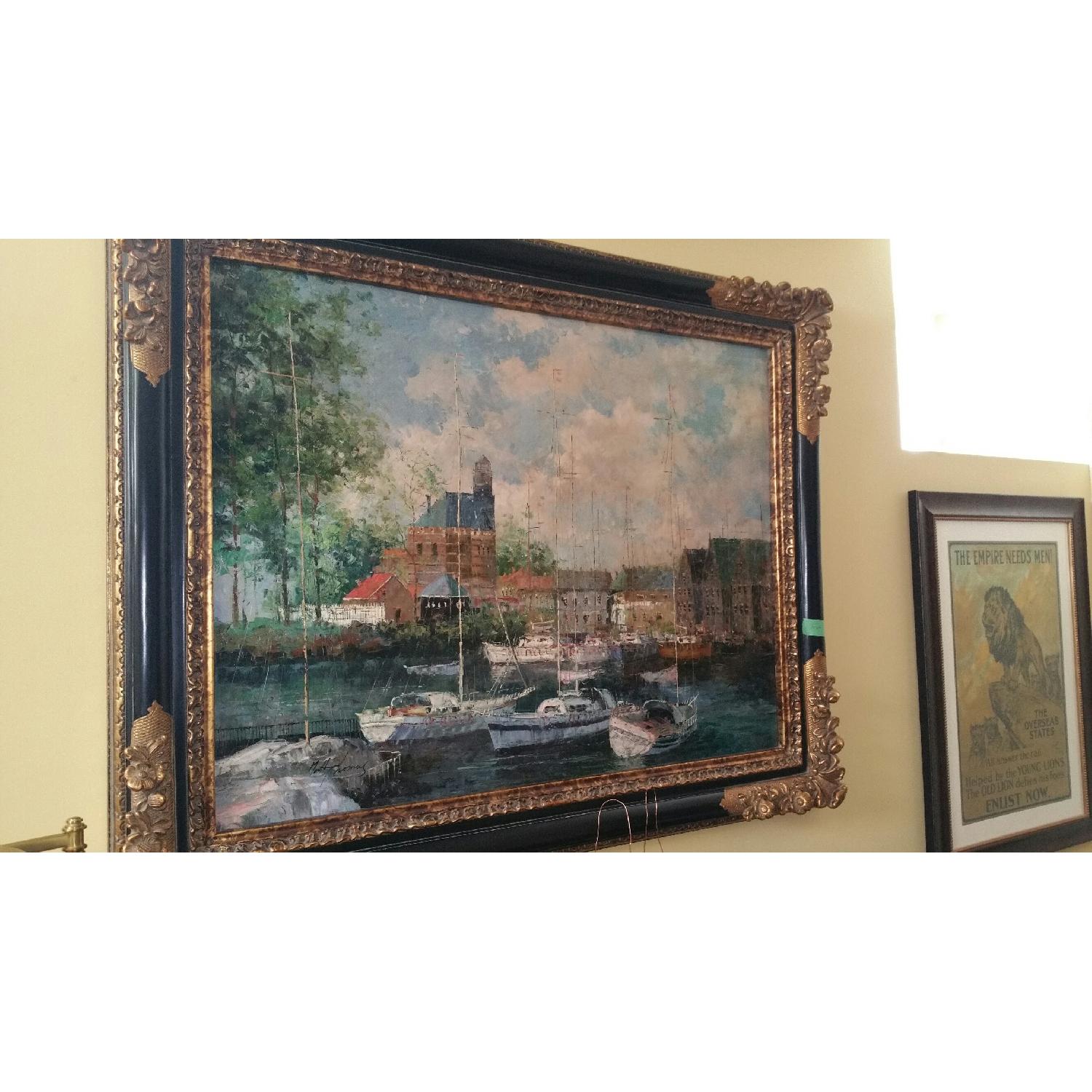 Matt Thomas Oil Painting in Black & Gold Frame - image-1