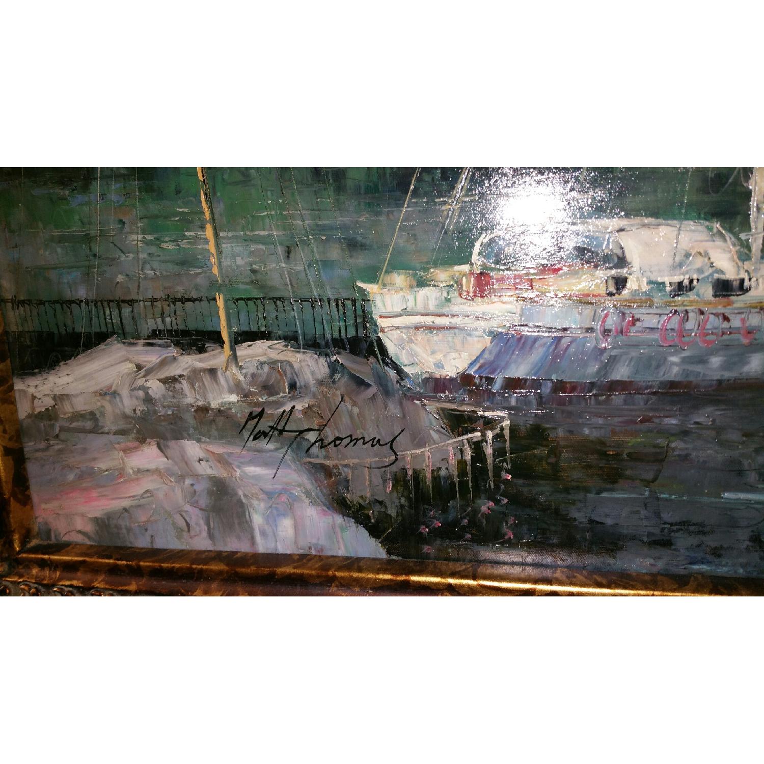 Matt Thomas Oil Painting in Black & Gold Frame - image-3