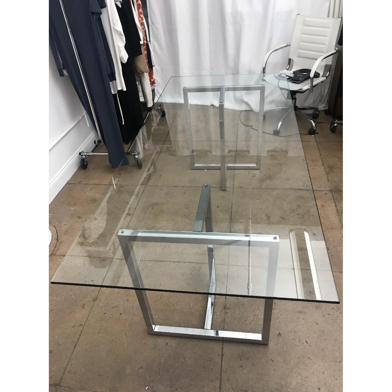 Pottery Barn Glass & Metal Rectangular Dining Table - image-1