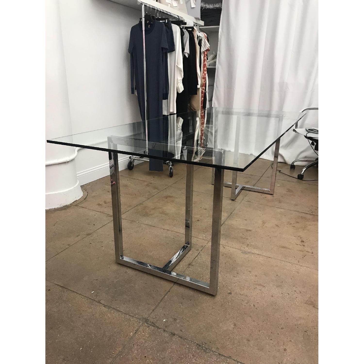 Pottery Barn Glass & Metal Rectangular Dining Table - image-2