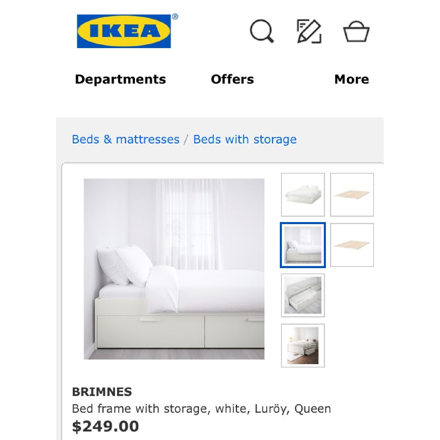 Ikea Brimnes Queen Storage Bed - image-5