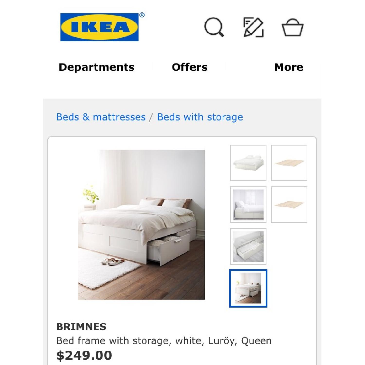 Ikea Brimnes Queen Storage Bed - image-6