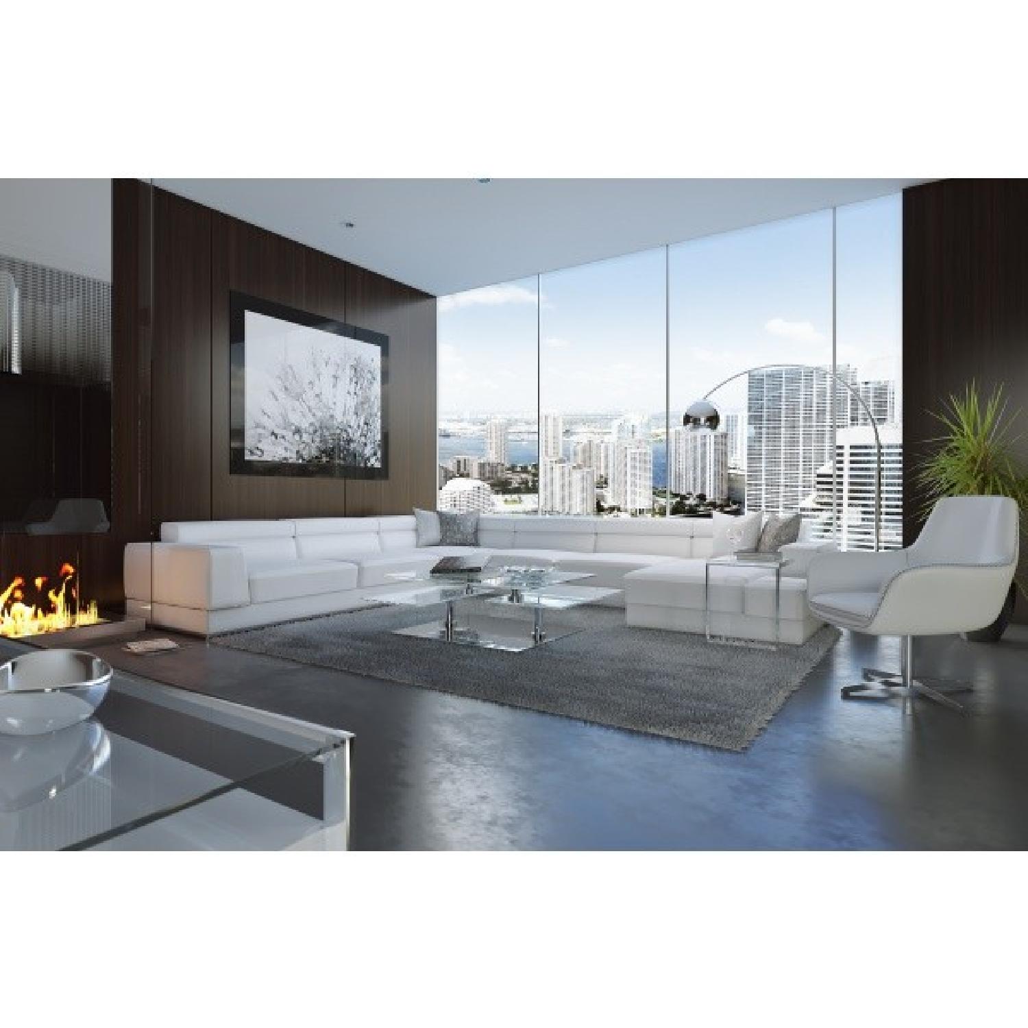 Modani Bergamo White Leather 3-Piece Sectional Sofa - image-3