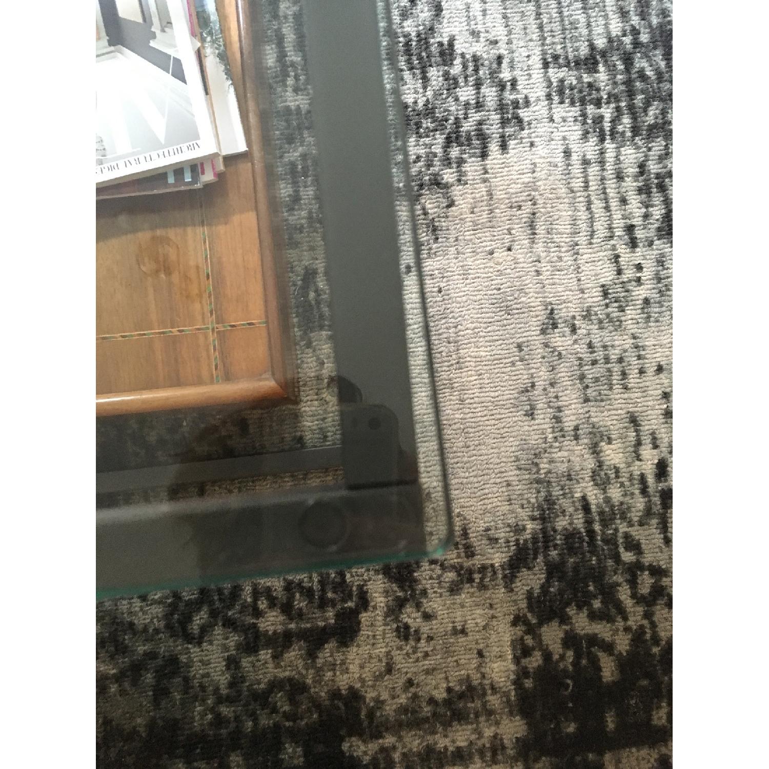 West Elm Box Frame Coffee Table in Glass/Antique Bronze - image-3