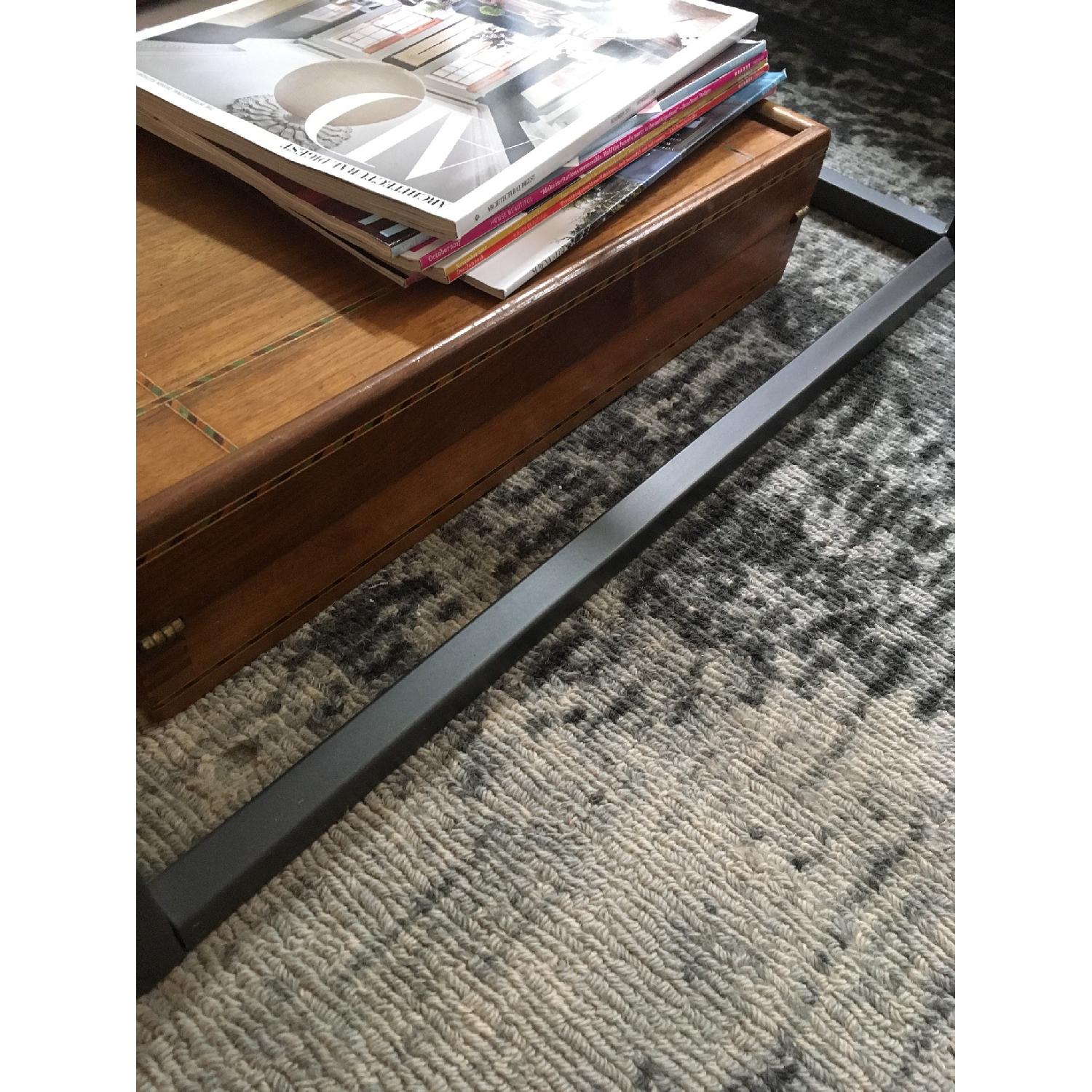 West Elm Box Frame Coffee Table in Glass/Antique Bronze - image-4