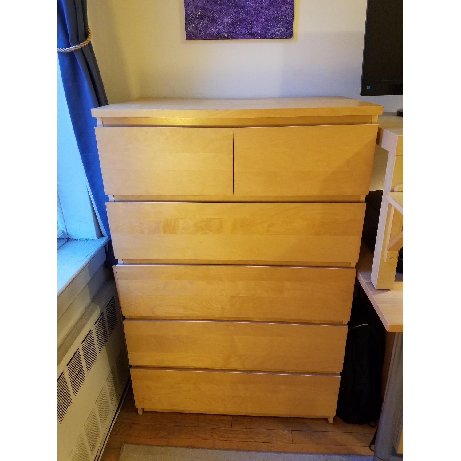 Ikea Malm Oak Veneer 6-Drawer Dresser - image-2