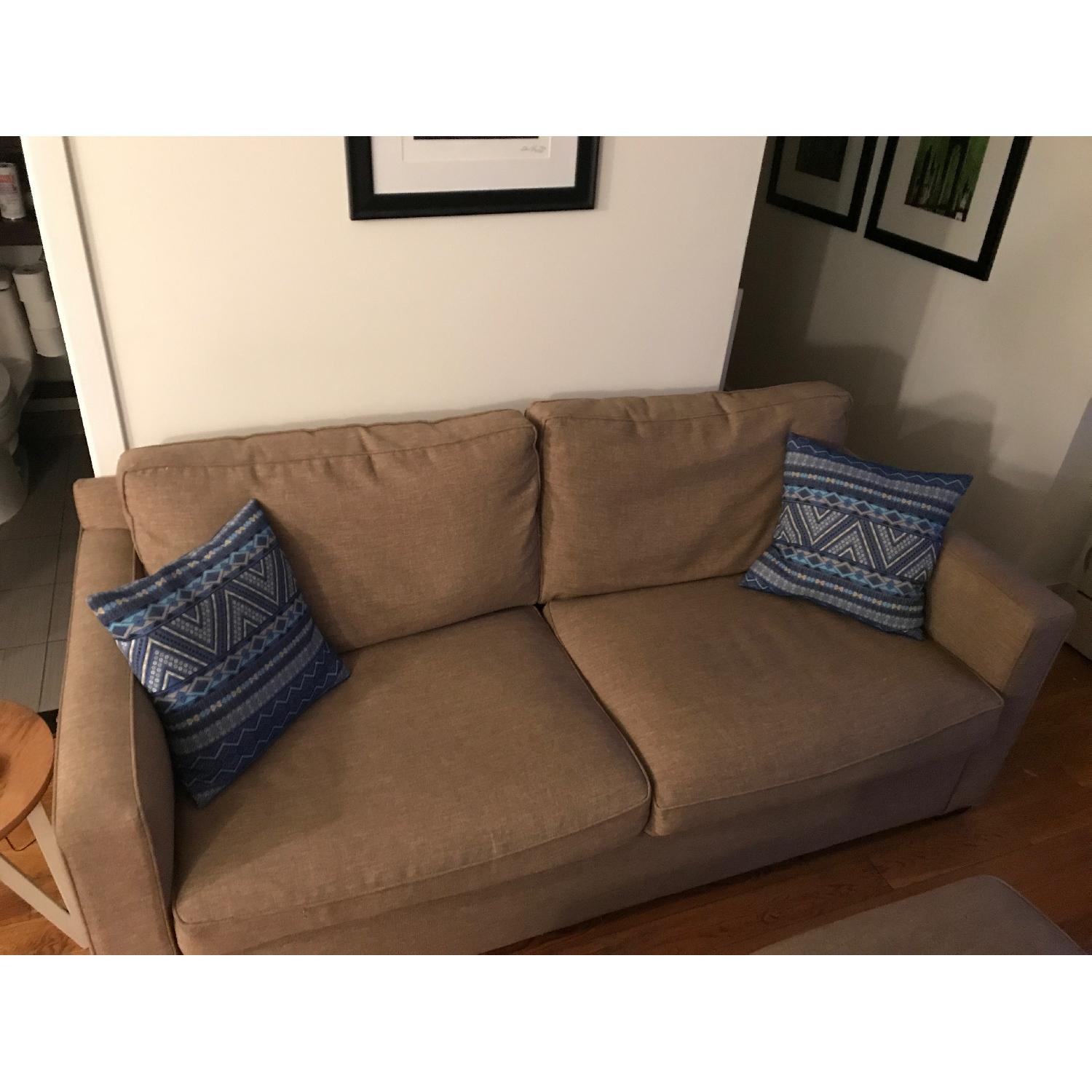 Crate & Barrel Davis Apartment Sofa & Storage Ottoman - image-1