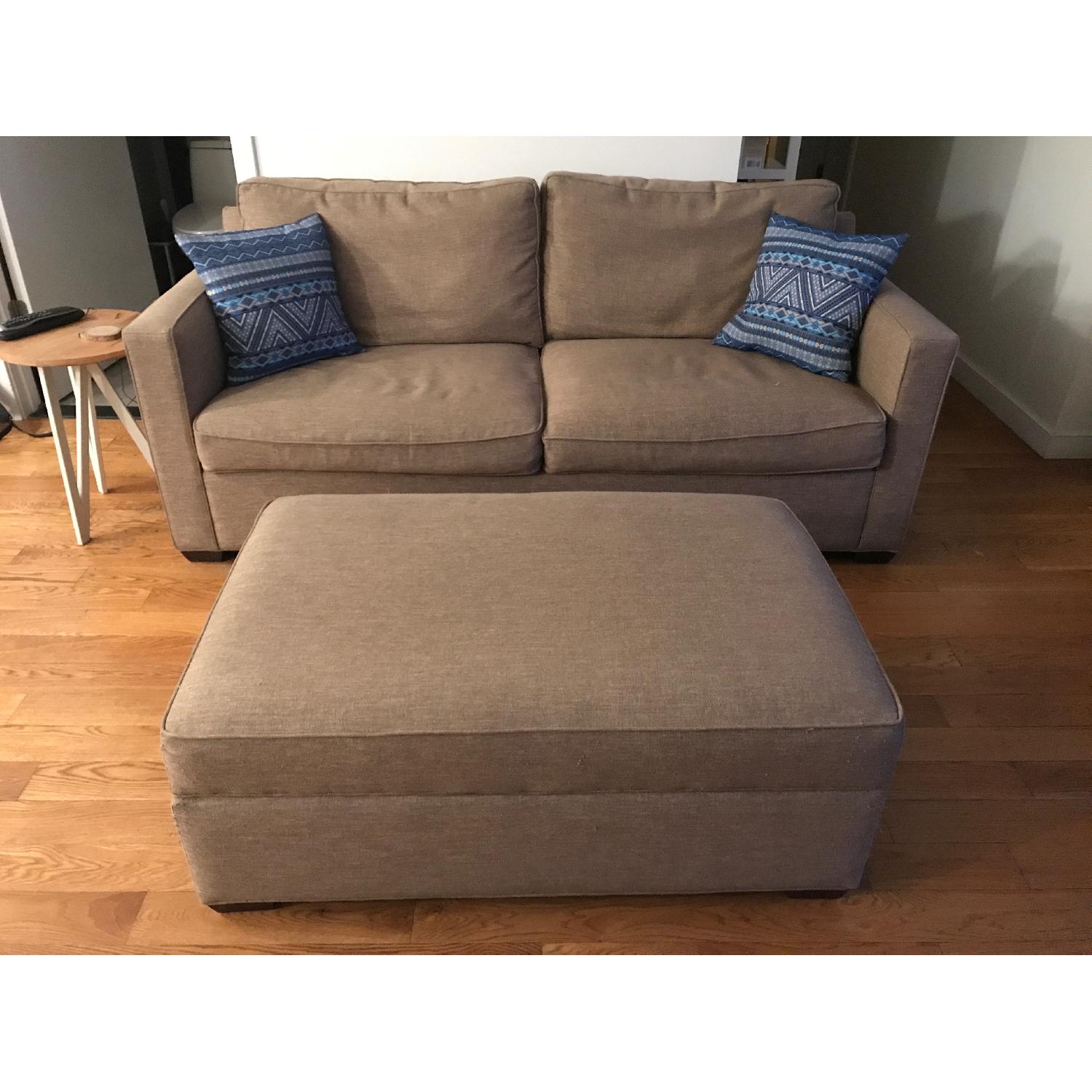 Crate & Barrel Davis Apartment Sofa & Storage Ottoman - image-2