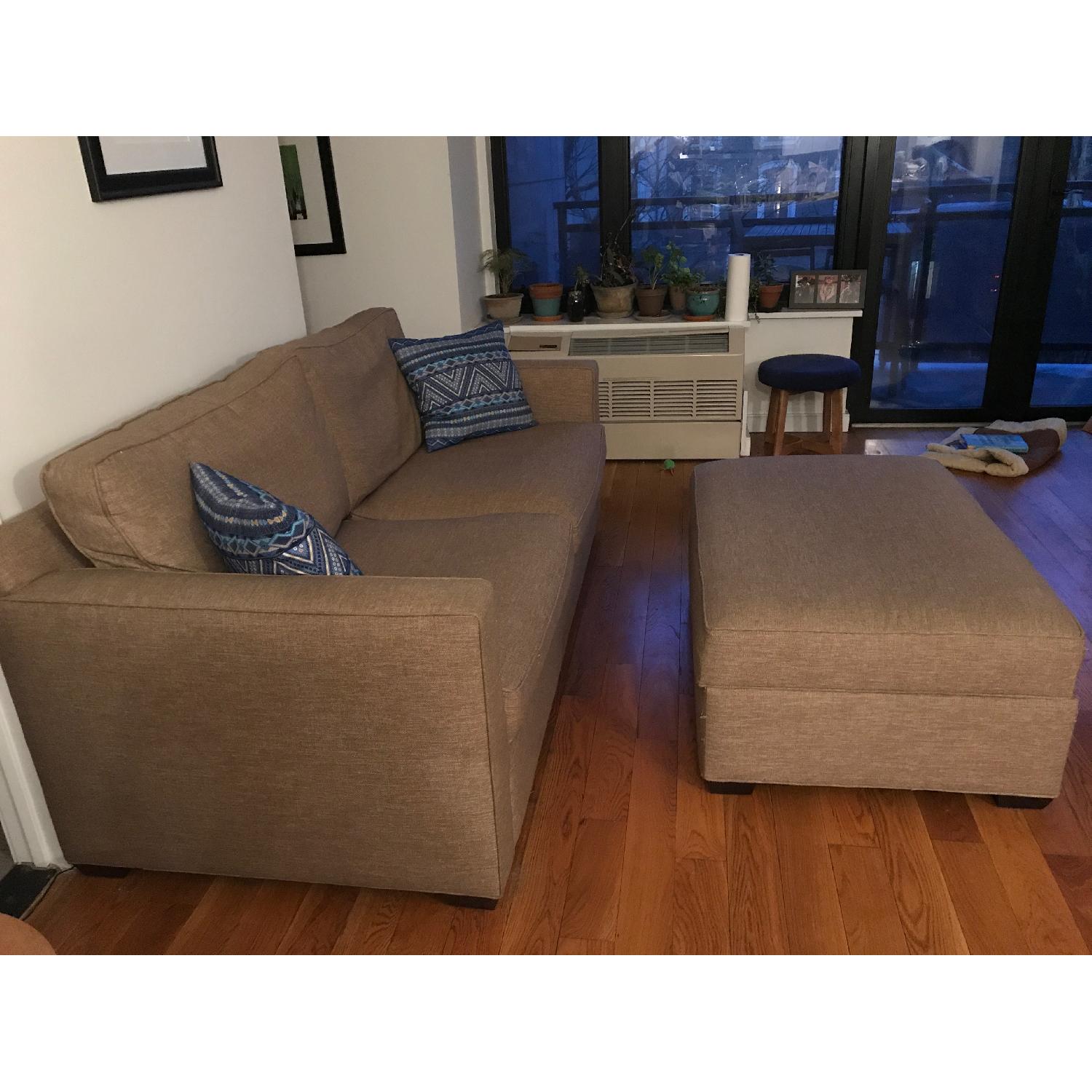 Crate & Barrel Davis Apartment Sofa & Storage Ottoman - image-3
