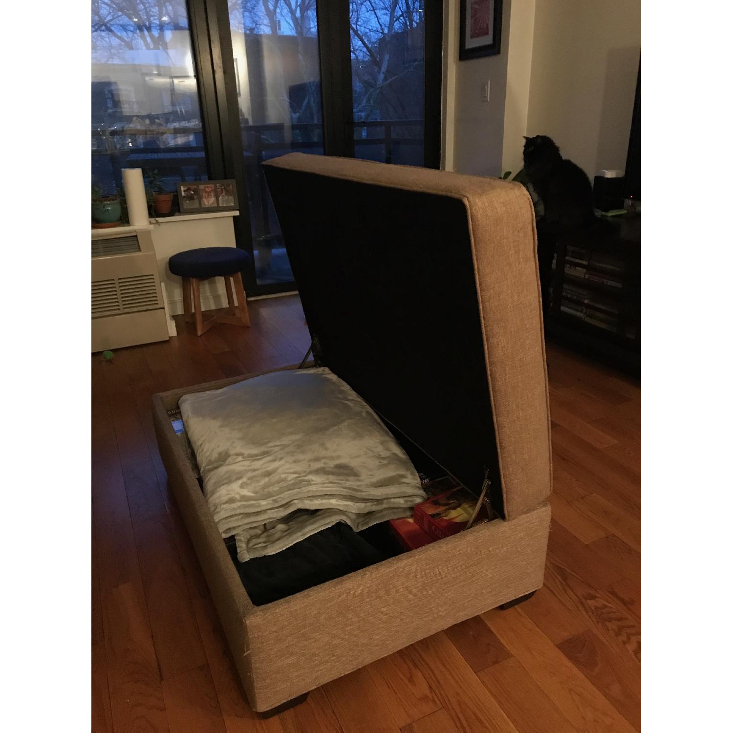 Crate & Barrel Davis Apartment Sofa & Storage Ottoman - image-5