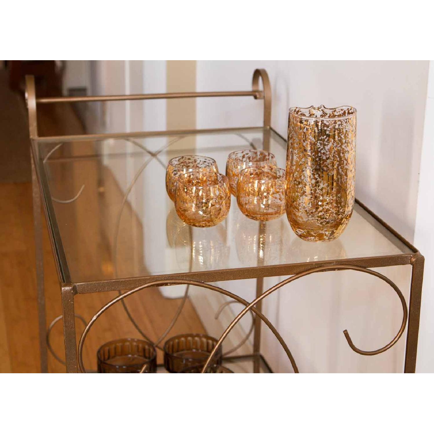 Vintage Iron Bar Cart in Bronze Finish - image-5