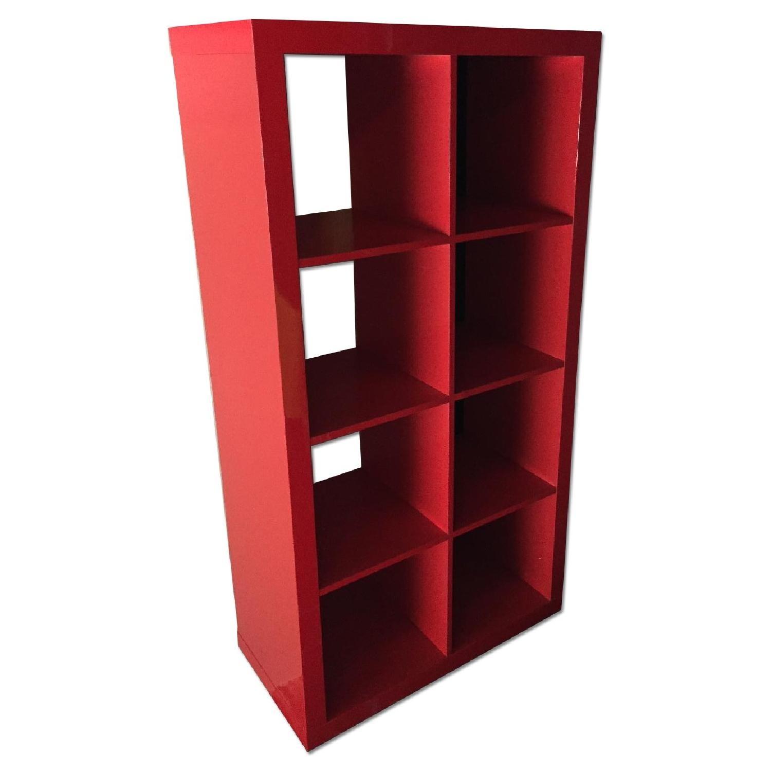 Ikea Kallax High Gloss Red Shelving Unit AptDeco