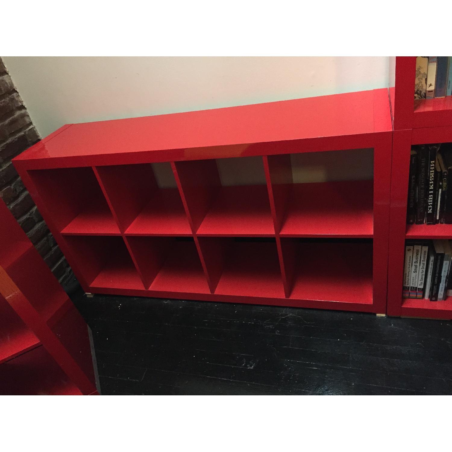 Ikea Kallax High Gloss Red Shelving Unit AptDeco