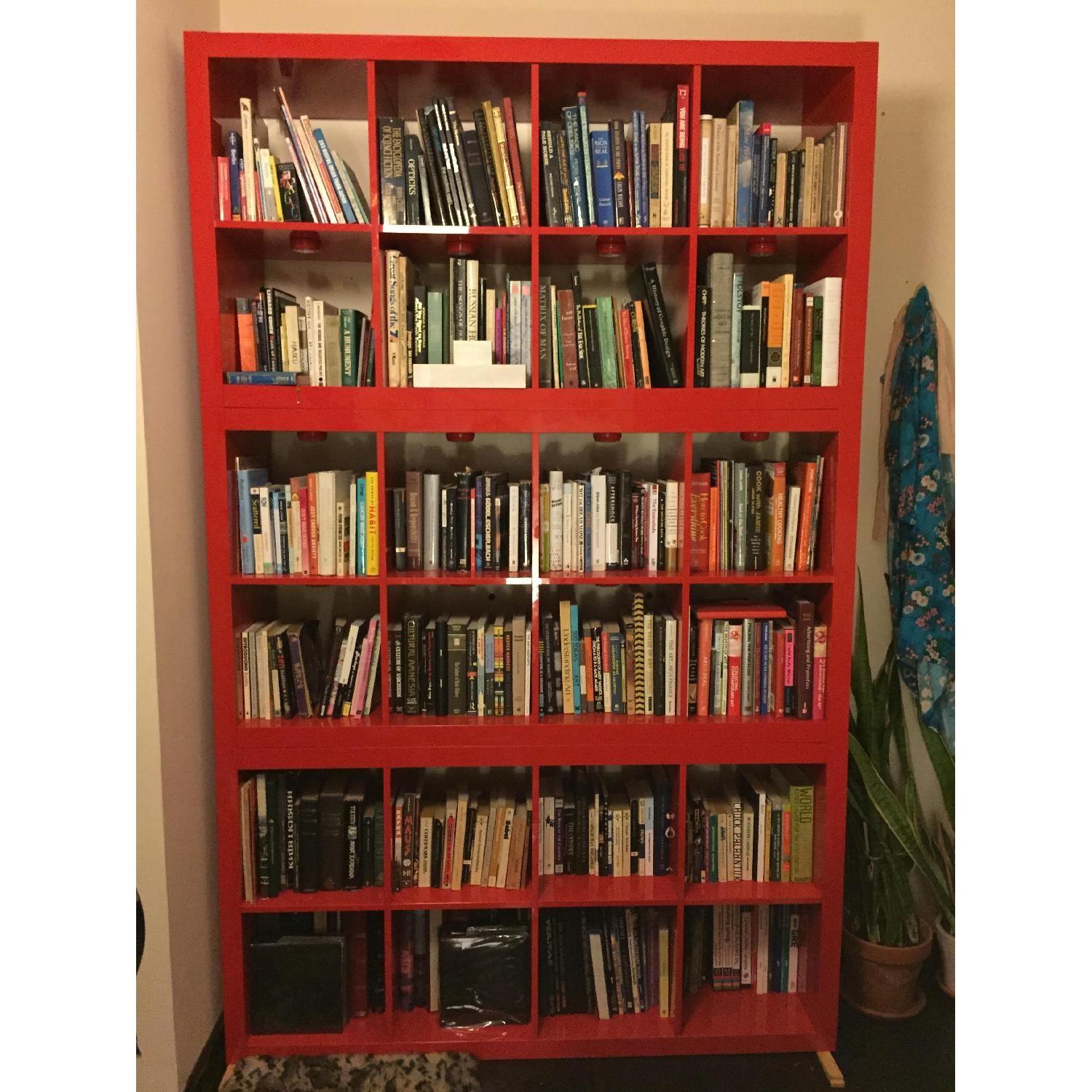 Ikea Kallax High Gloss Red Shelving Unit AptDeco