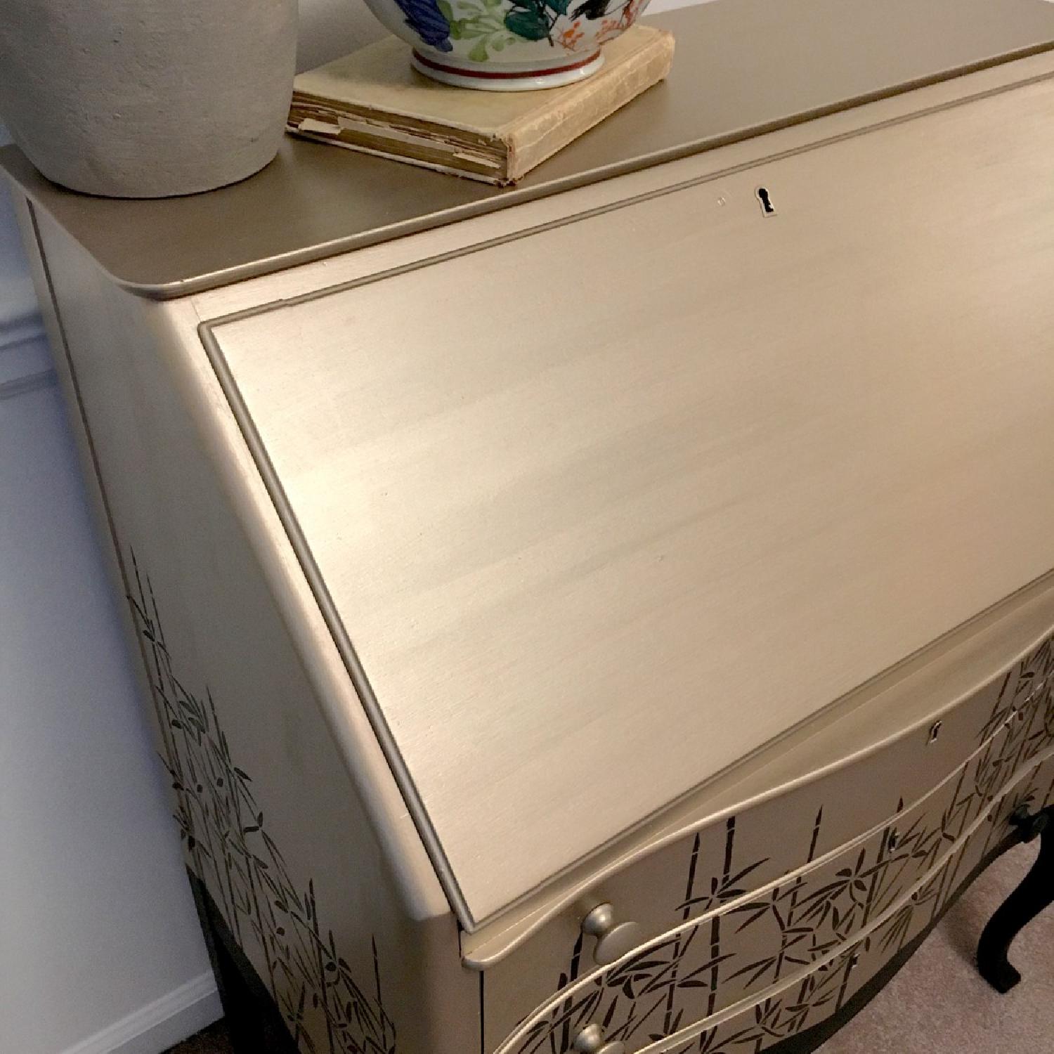 Metallic & Black Secretary Desk - image-5