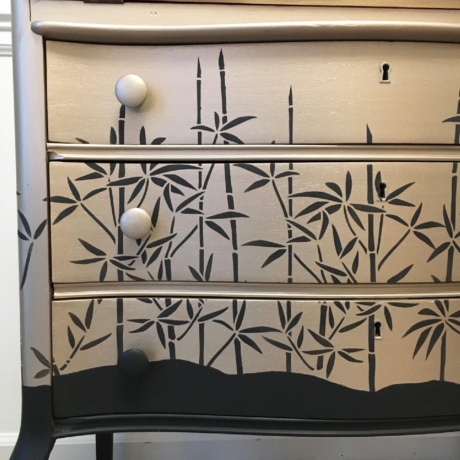 Metallic & Black Secretary Desk - image-6