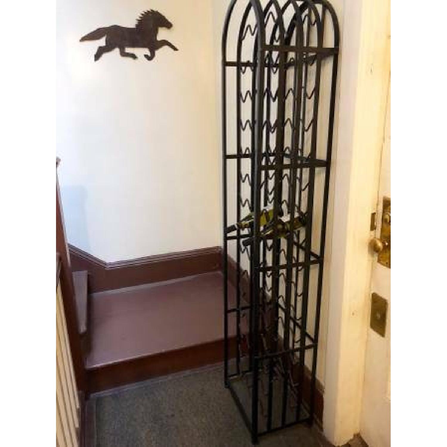 Modern Black Metal Tall Wine Rack - image-3
