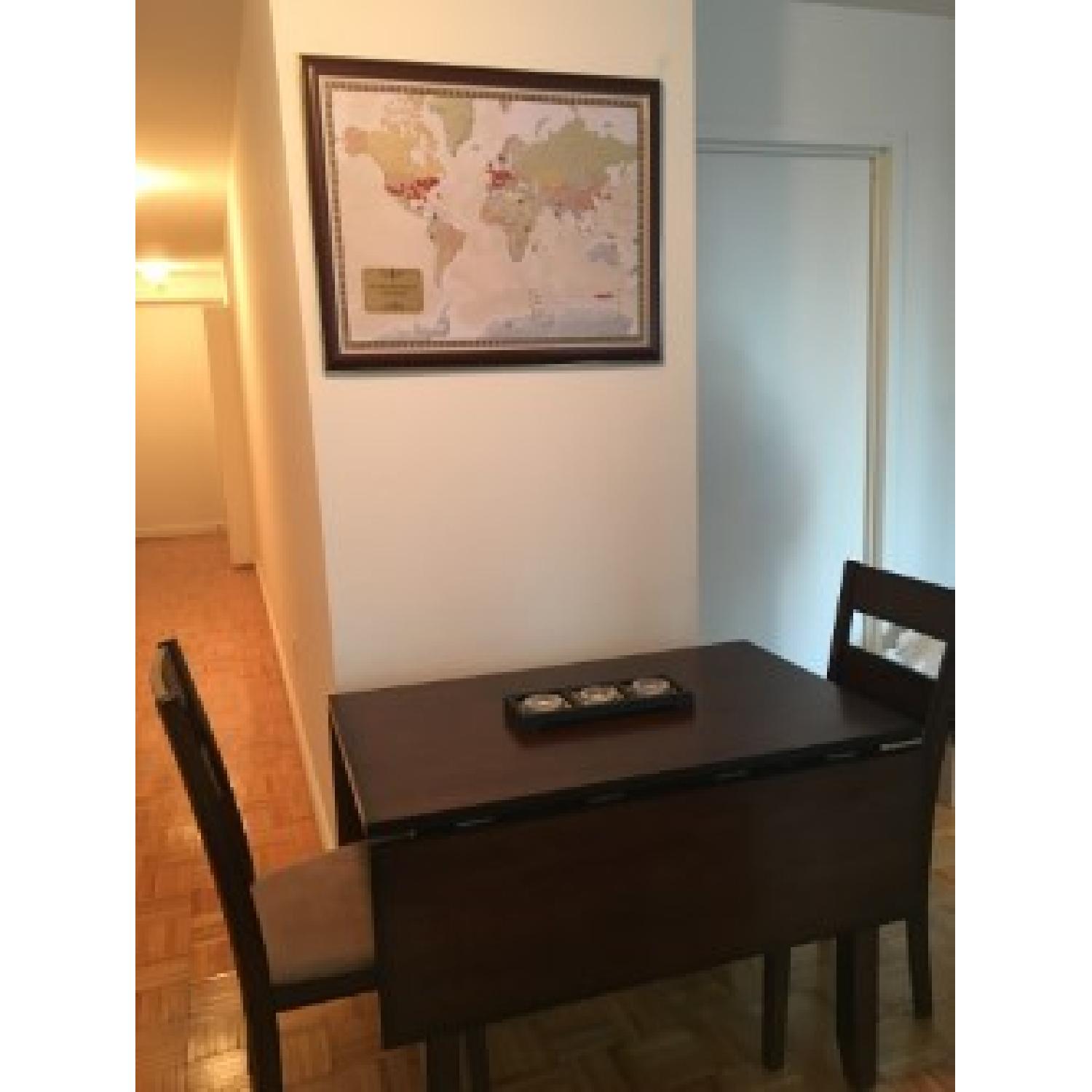 Macy's Wood Drop Leaf Dining Table w/ 2 Chairs - image-2