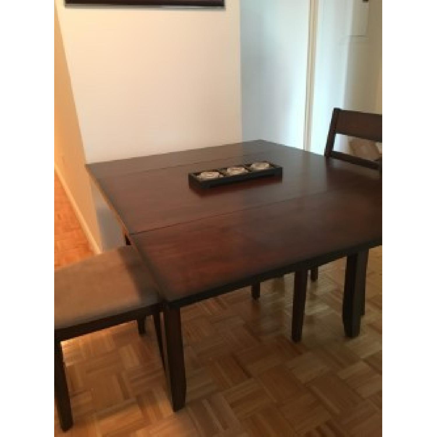 Macy's Wood Drop Leaf Dining Table w/ 2 Chairs - image-3