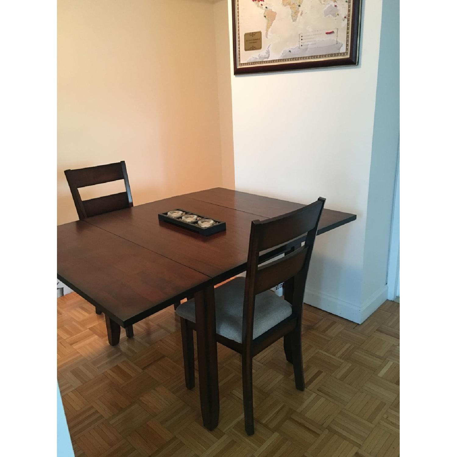 Macy's Wood Drop Leaf Dining Table w/ 2 Chairs - image-4