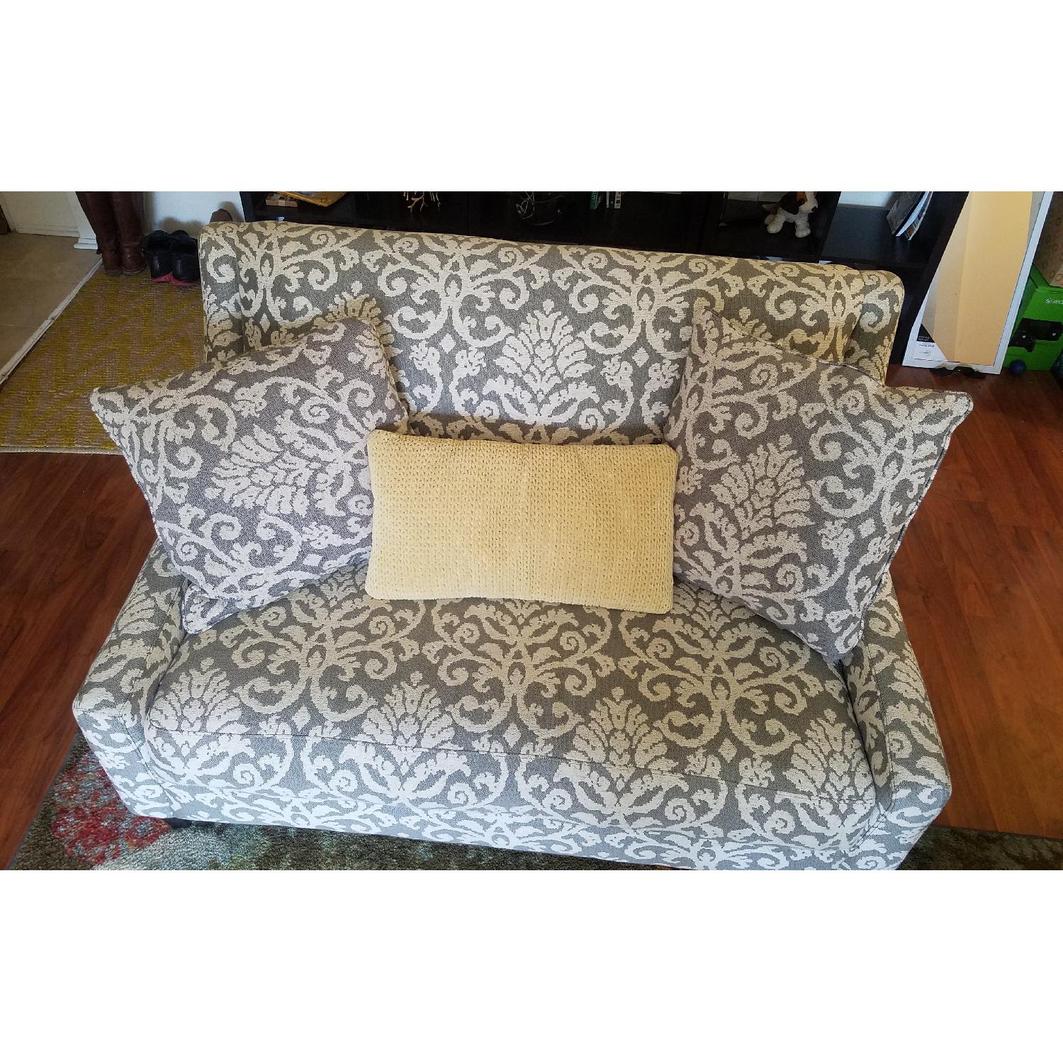 Raymour & Flanigan Anastasia Settee in Pewter - image-2