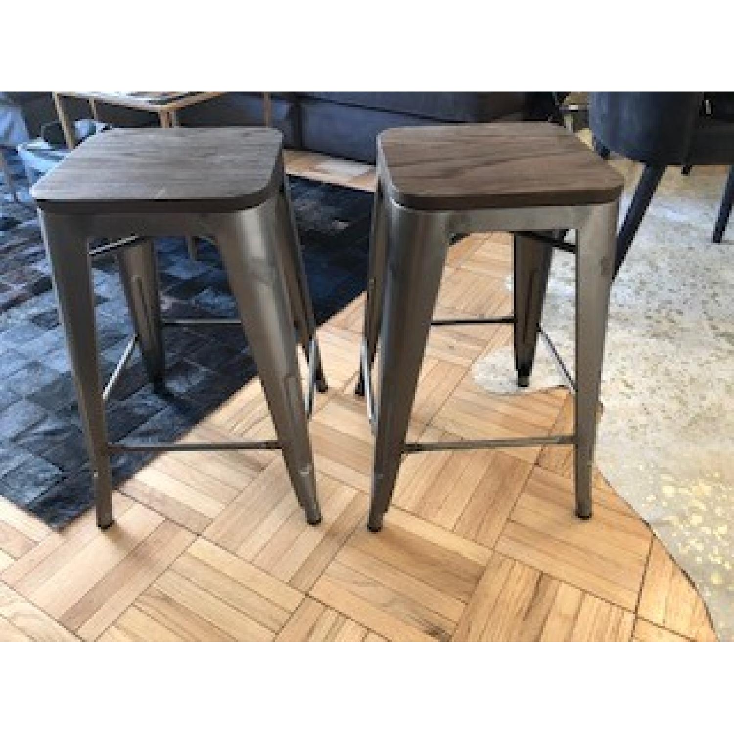Target Hampden Industrial Wood Top Metal Counter Stool - image-1