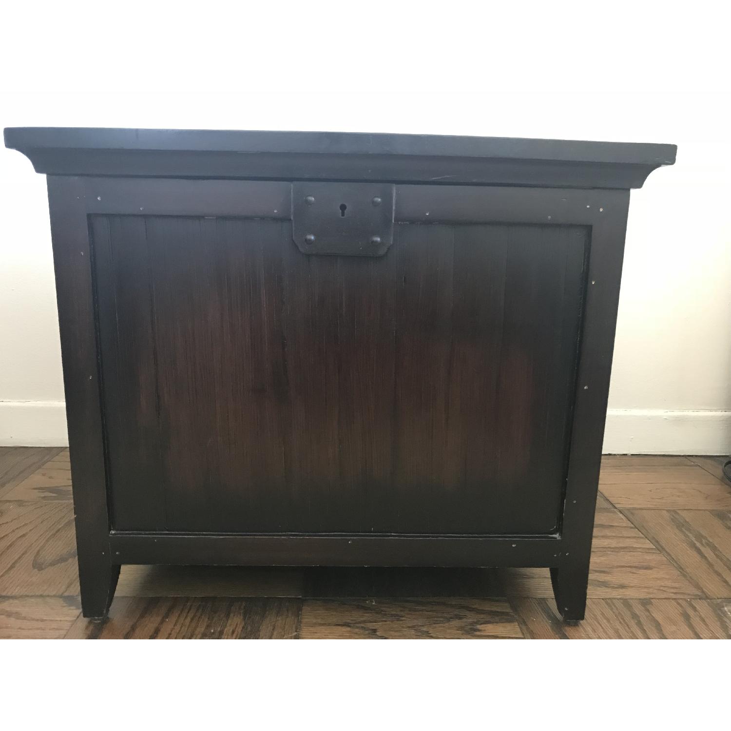 Dark Brown Rustic Wood Night Table - image-1