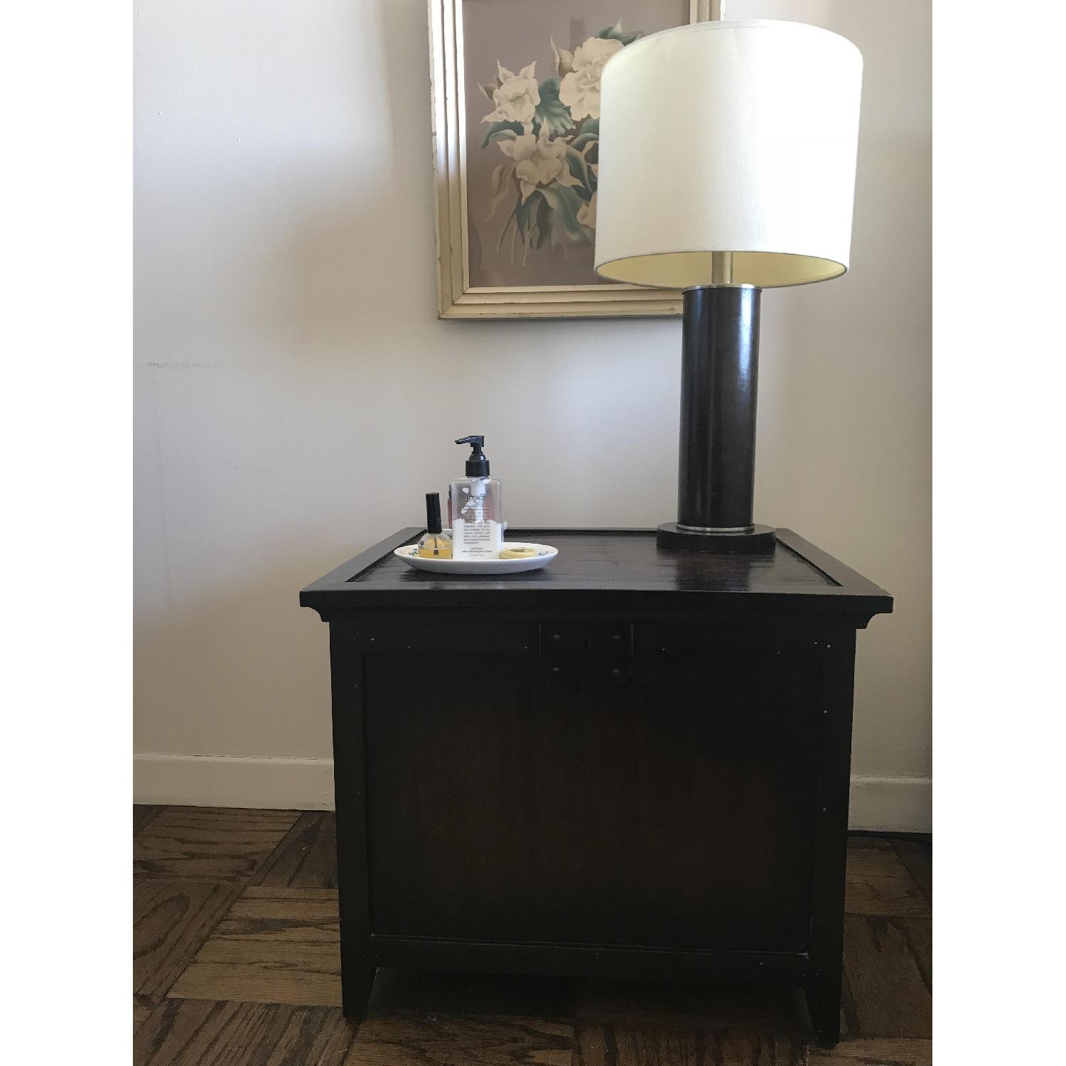 Dark Brown Rustic Wood Night Table - image-2