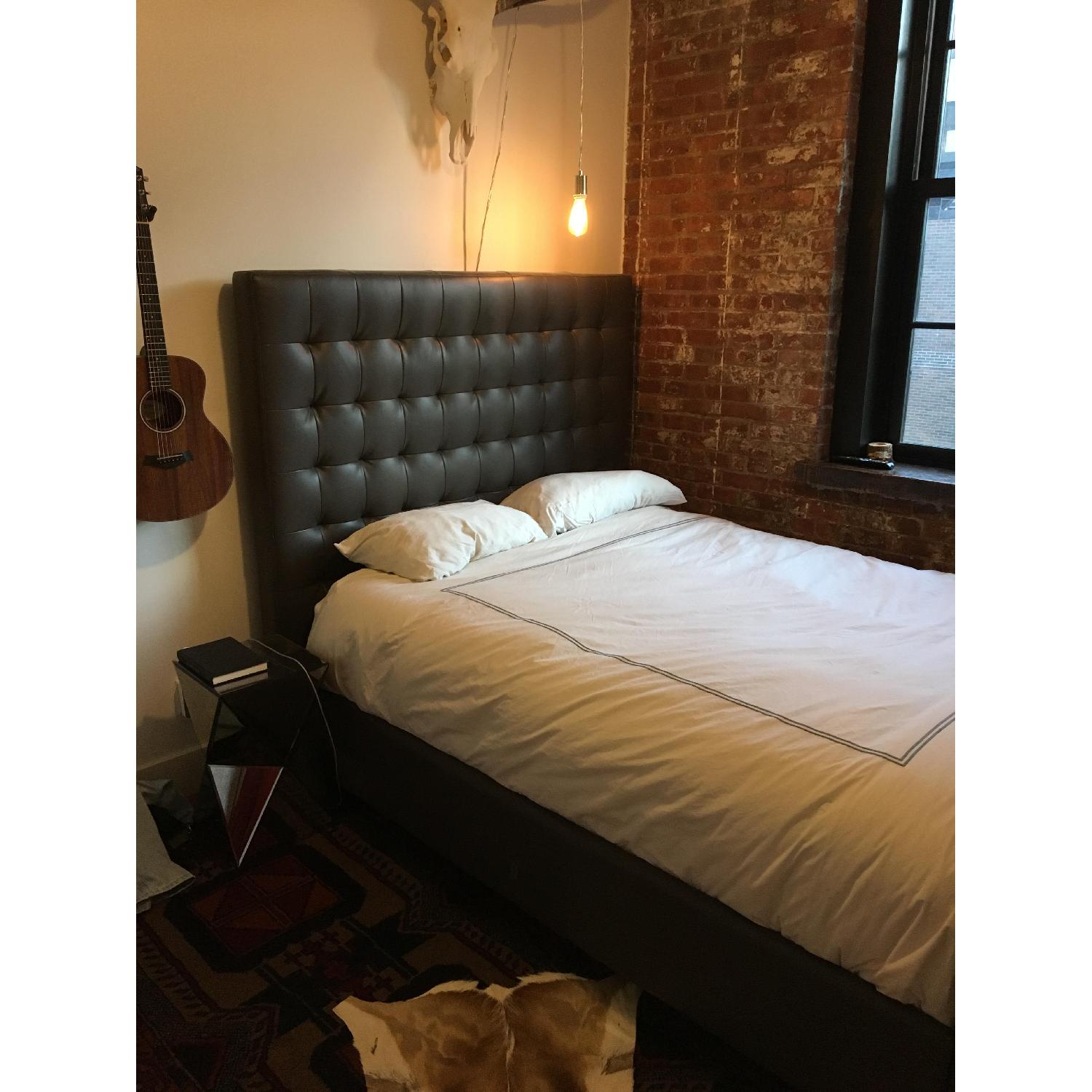 Z Gallerie Tall Leather Queen Bed Frame AptDeco