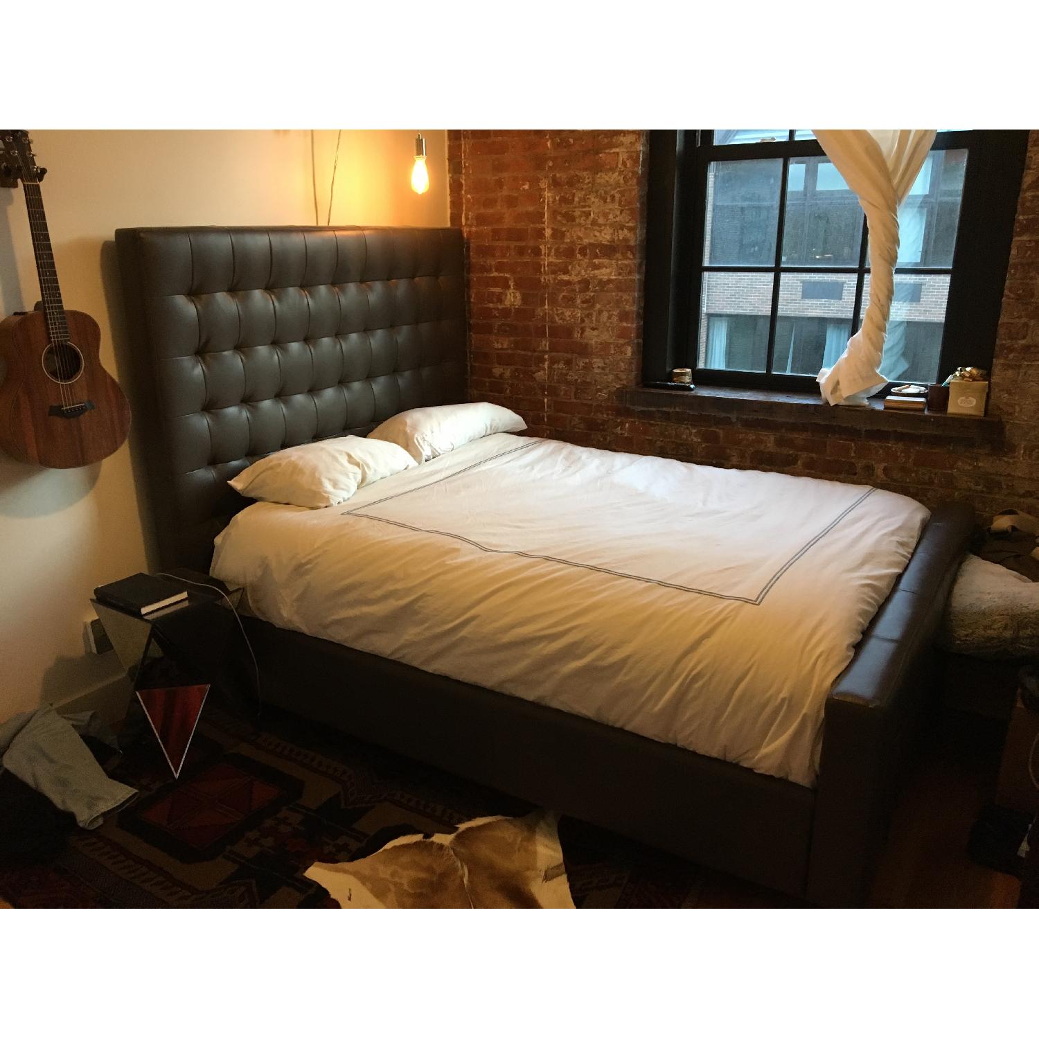 Z Gallerie Tall Leather Queen Bed Frame AptDeco